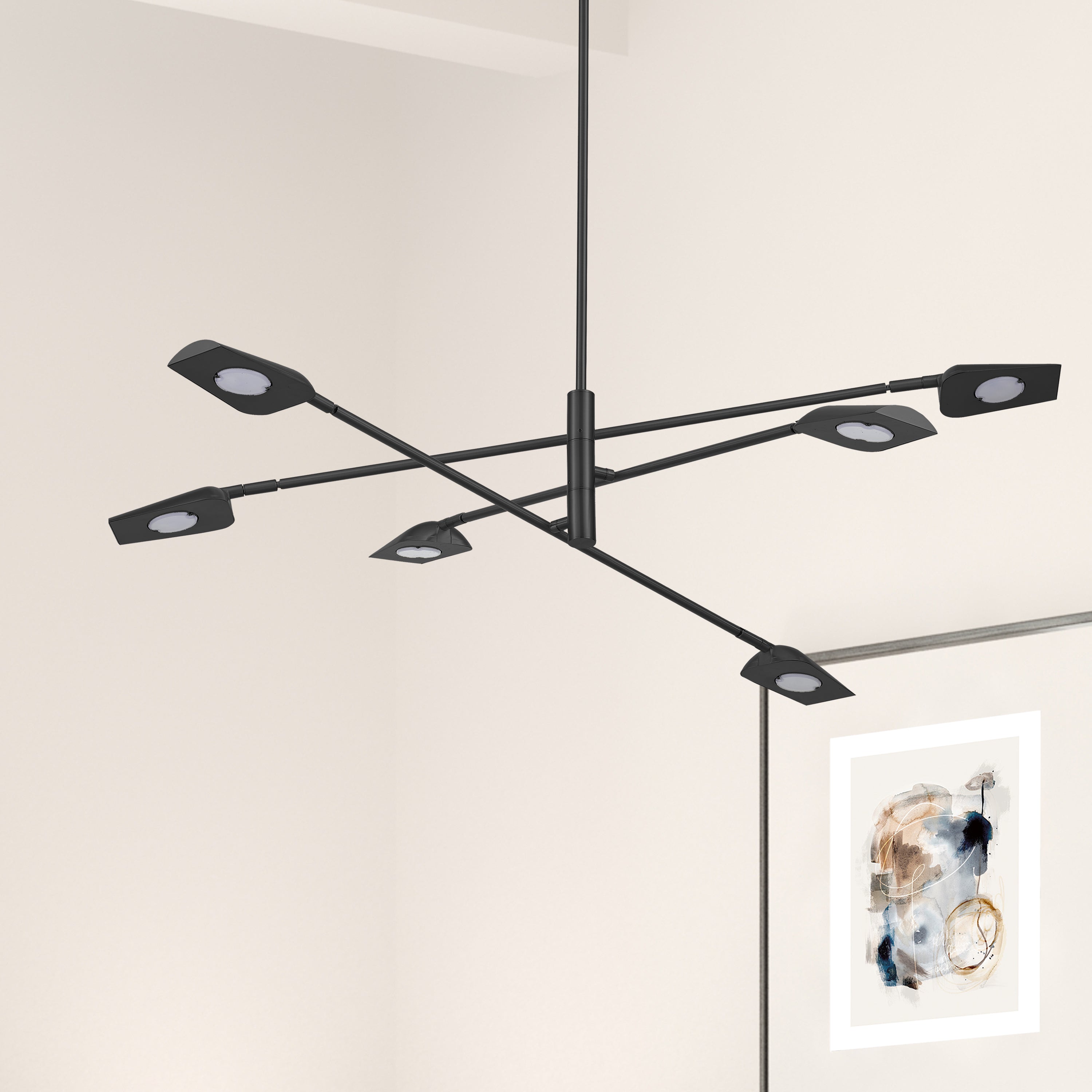 Dainolite Cari - CAR-4030LEDC-MB - 6 Light 6.5W Chandelier Fixture, Matte Black - Matte Black