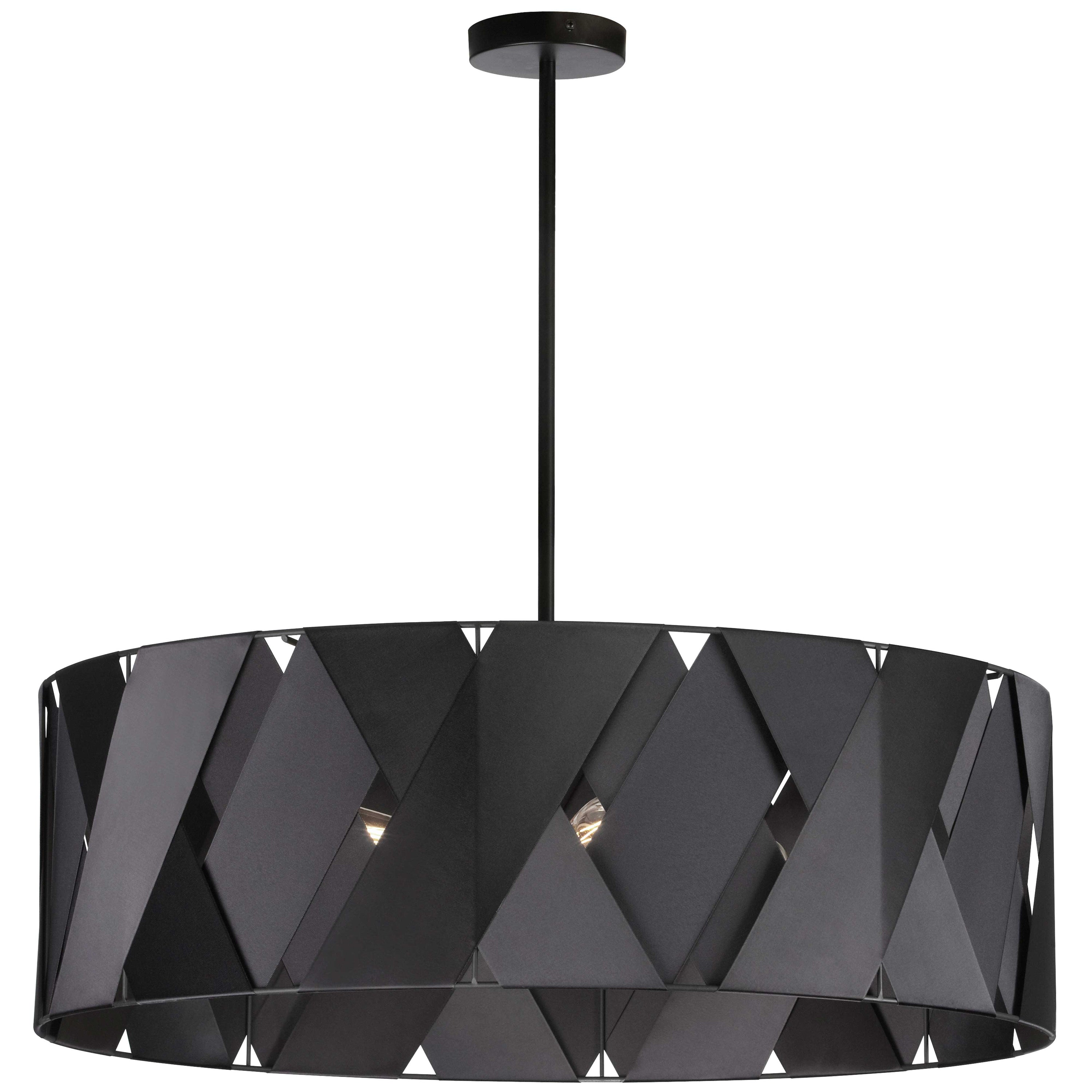 Dainolite Cardano - CDO2-304C-MB-BK - 4 Light Chandelier Fixture, Matte Black with Black Ribbon - Black