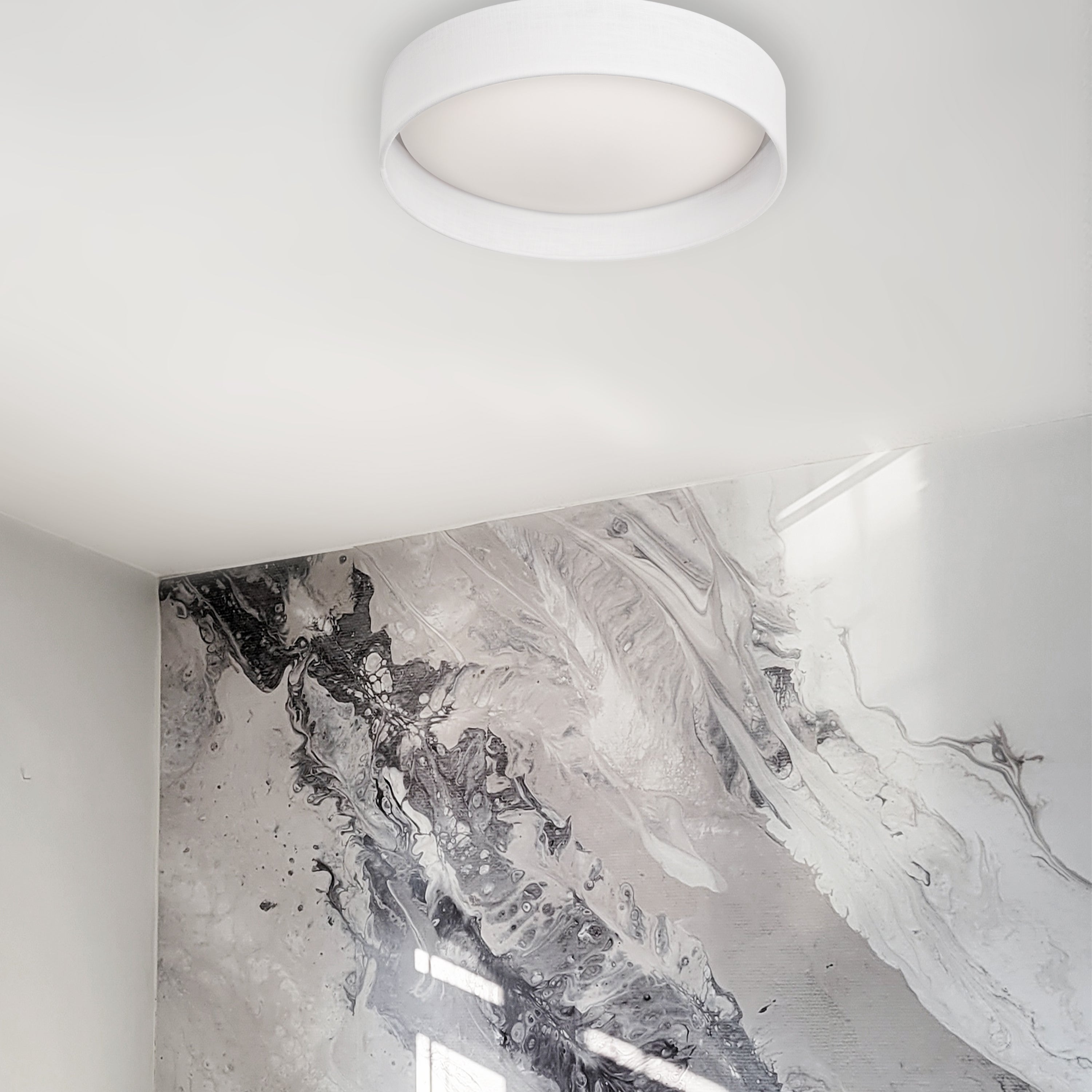 Dainolite Modern - CFLD-1522-198F - LED Flush Mount, Satin Chrome Finish, Eggshell Shade - Eggshell