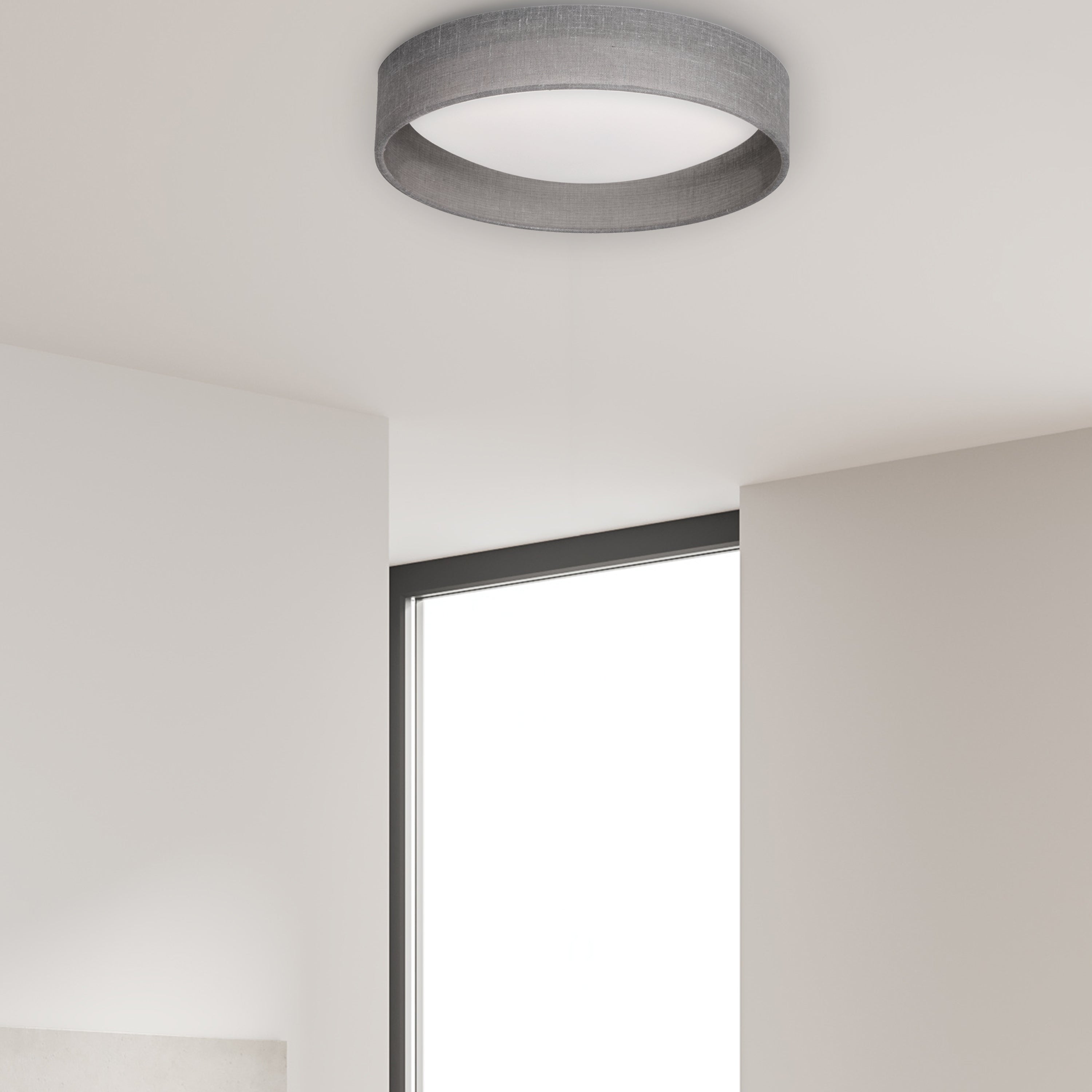 Dainolite Modern - CFLD-1522-2423 - LED Flush Mount, Satin Chrome Finish, Grey Shade - Grey