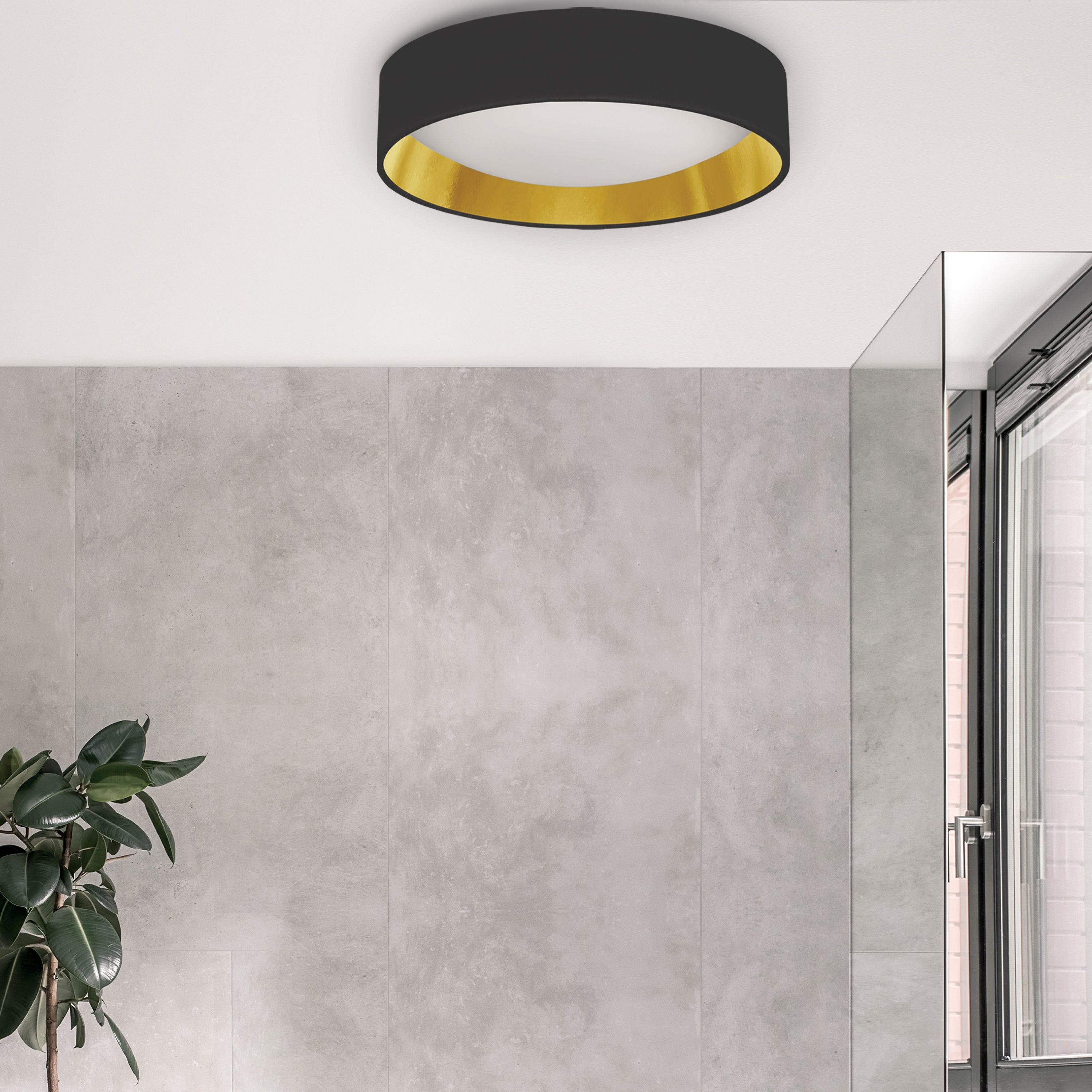 Dainolite Modern - CFLD-1522-698 - 15" Light Flush Mount Fixture Black/Gold Shade - Black