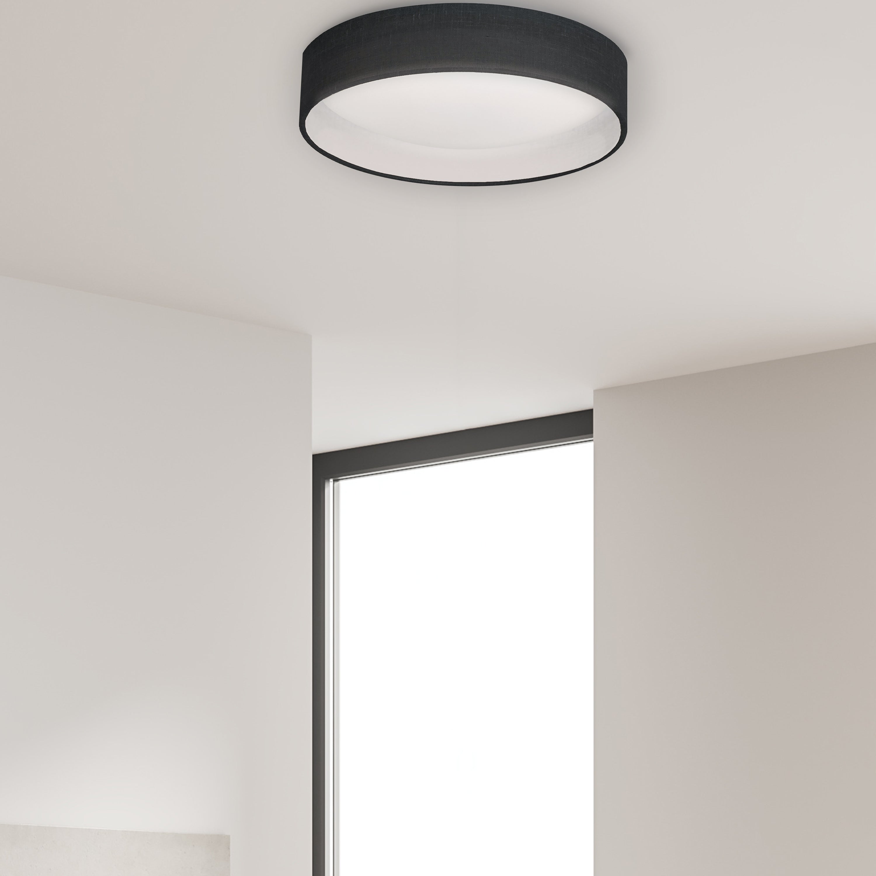 Dainolite Modern - CFLD-1522-797 - LED Flush Mount, Satin Chrome Finish, Black Shade - Black