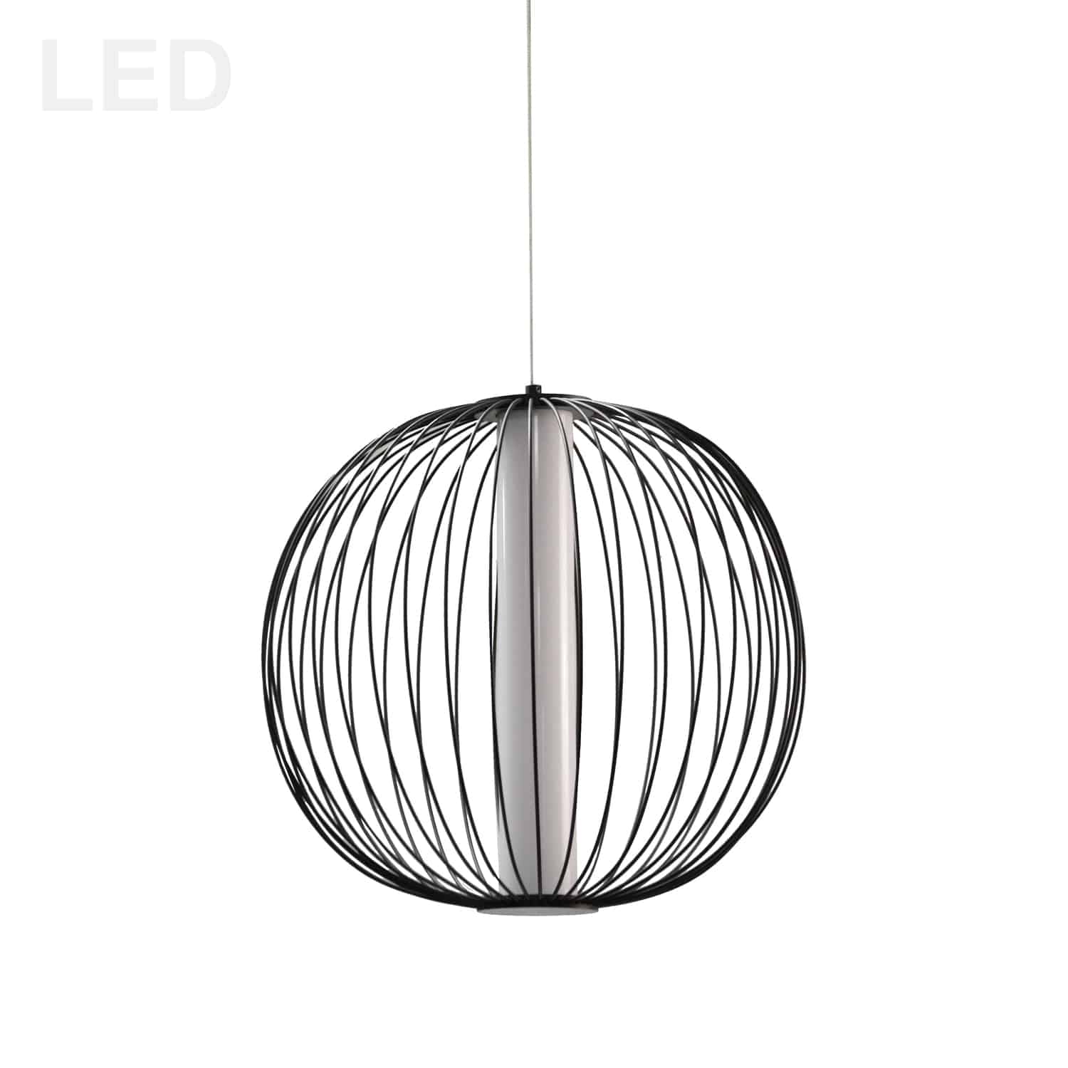 Dainolite CHR-161LEDP-MB 20W LED Pendant, Matte Black with White Acrylic Diffuser