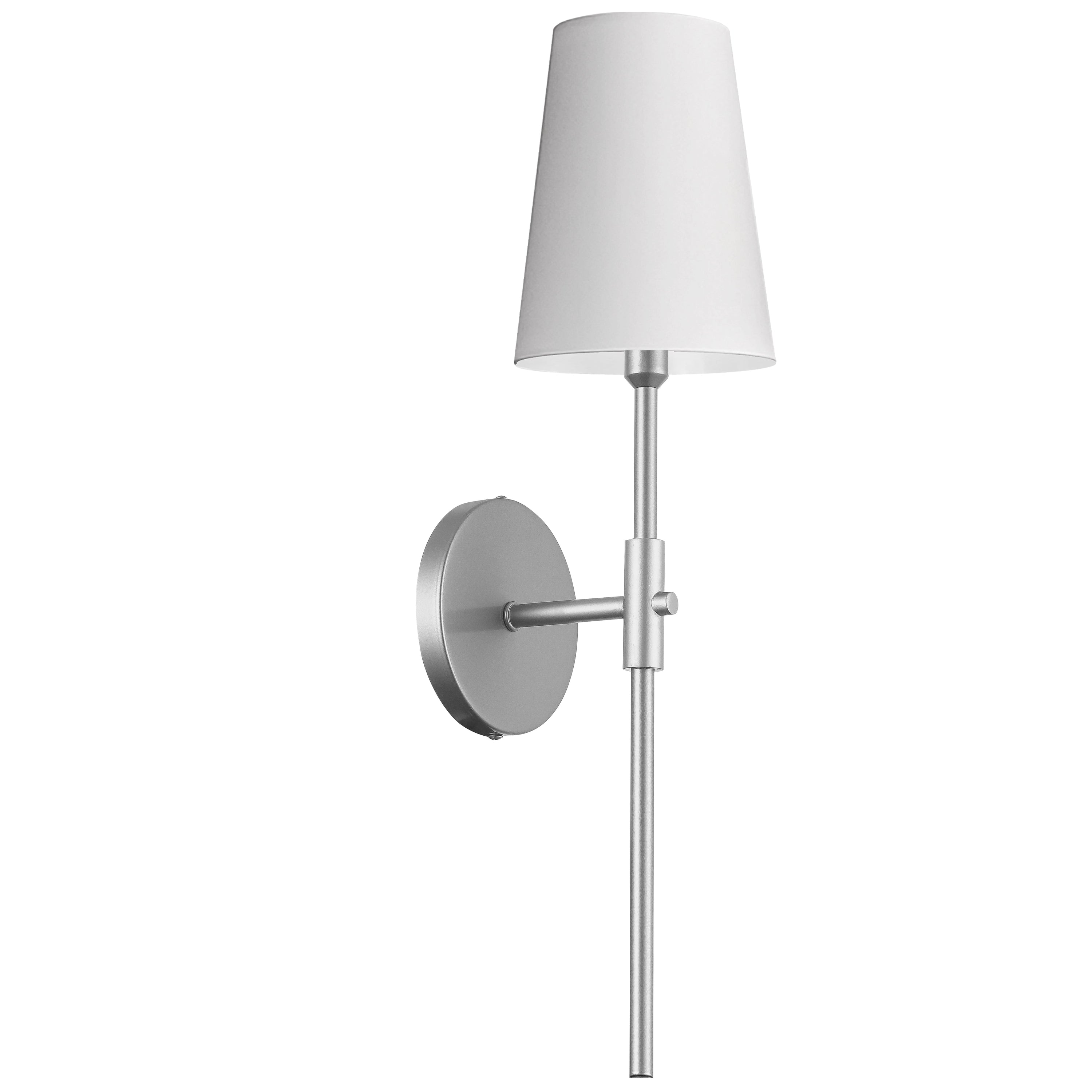 Dainolite CIN-211W-PC-790 1 Light Incandescent Wall Satin Chrome Polished Chrome with White Shade