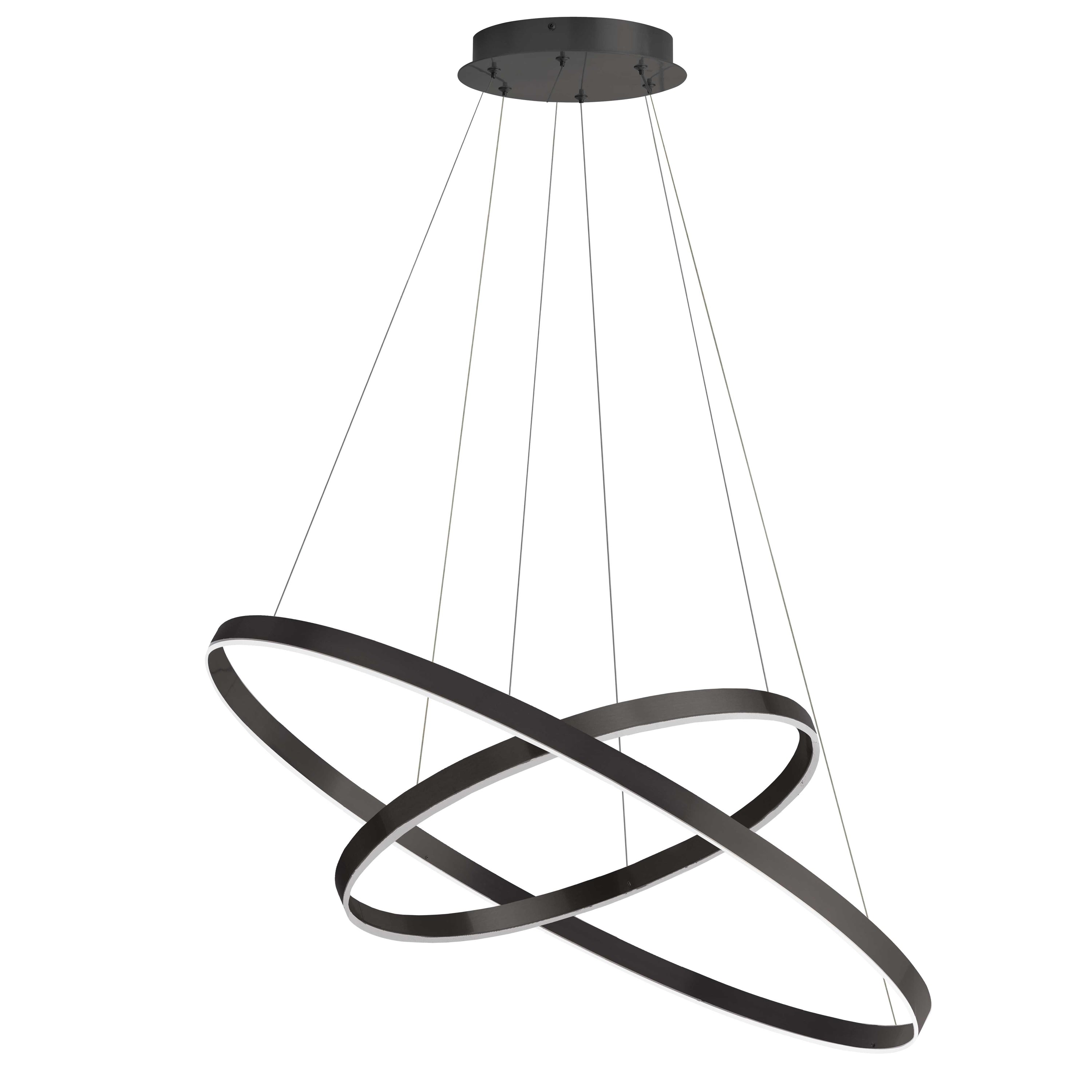 Dainolite Circulo - CIR-1497C-MB - 97W Chandelier Fixture, Matte Black w/ White Acrylic Diffuser - Matte Black