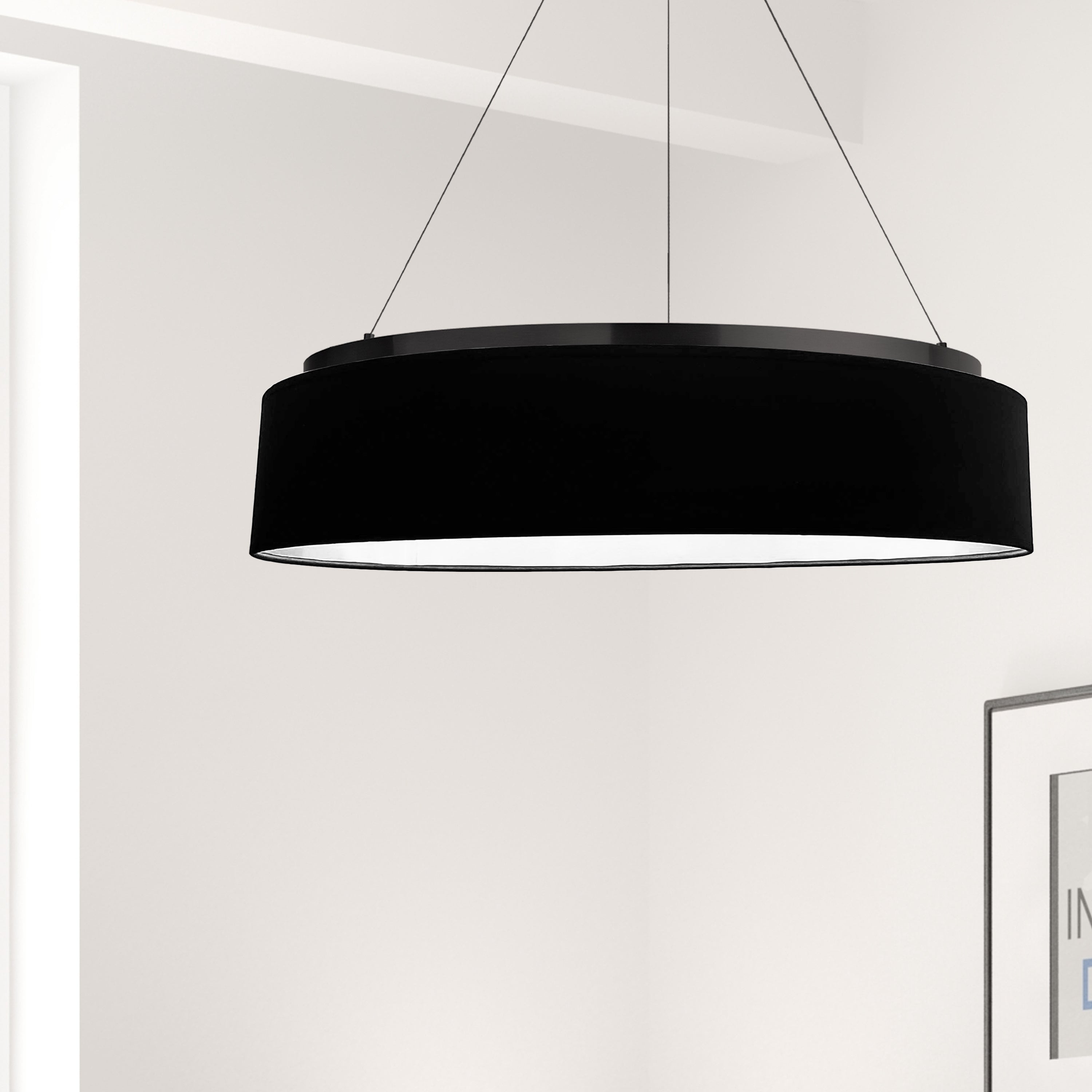 Dainolite Circulo - CIR-2634C-MB-797 - 34W Chandelier Fixture, Matte Black w/ Black Shade - Black