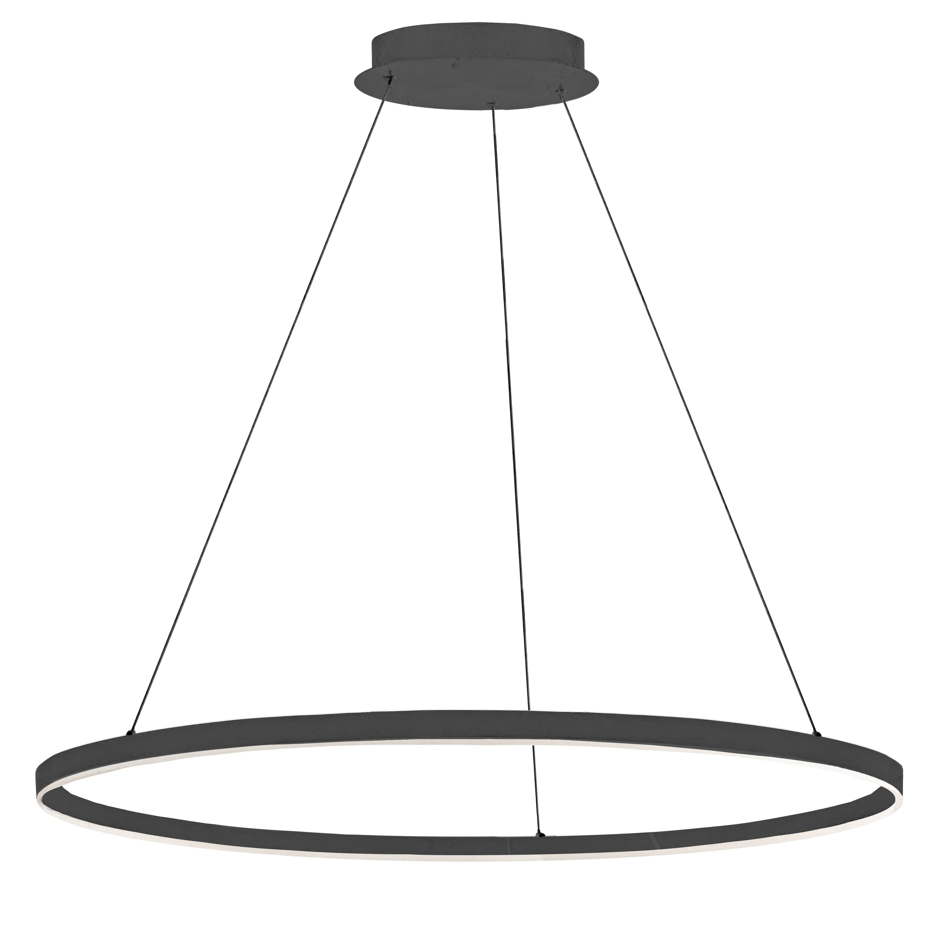 Dainolite Circulo - CIR-3263C-MB - 63W Chandelier Fixture, Matte Black with White Acrylic Diffuser - Black