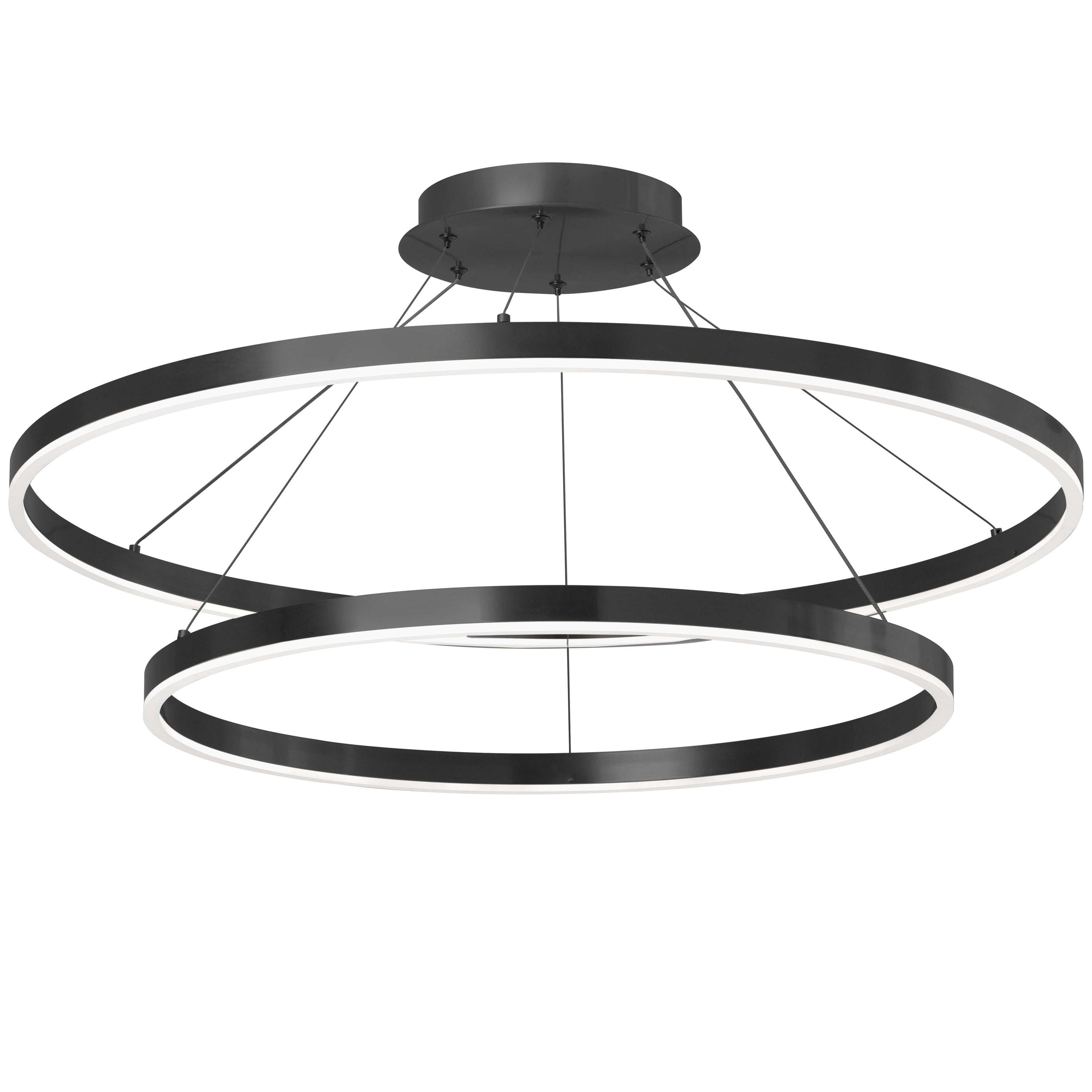 Dainolite Circulo - CIR-3397C-MB - 97W Chandelier Fixture, Matte Black with White Acrylic Diffuser - Black