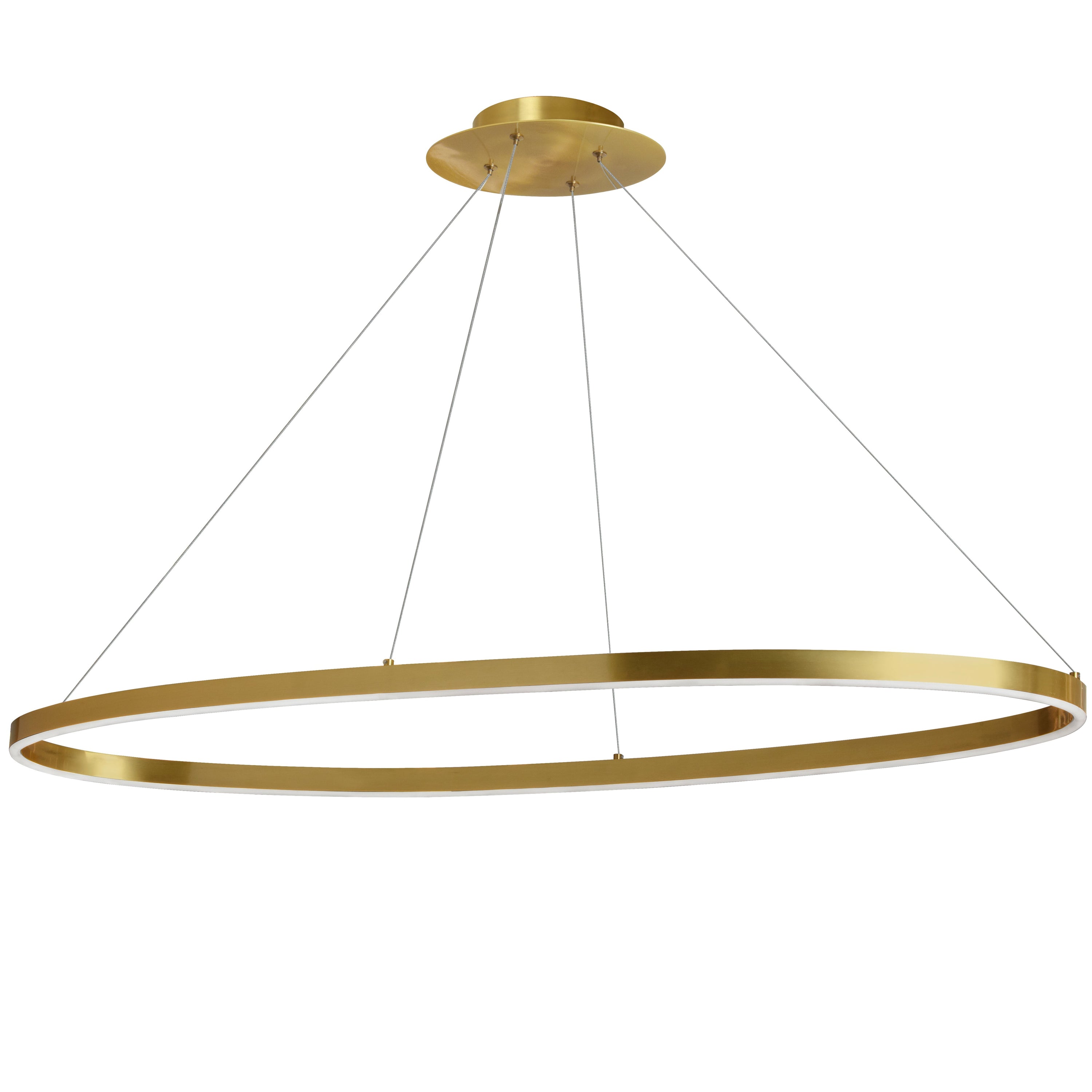 Dainolite Circulo - CIR-4463C-AGB - 63W Horizontal Chandelier Fixture, Aged Brass with White Acrylic Diffuser - Aged Brass