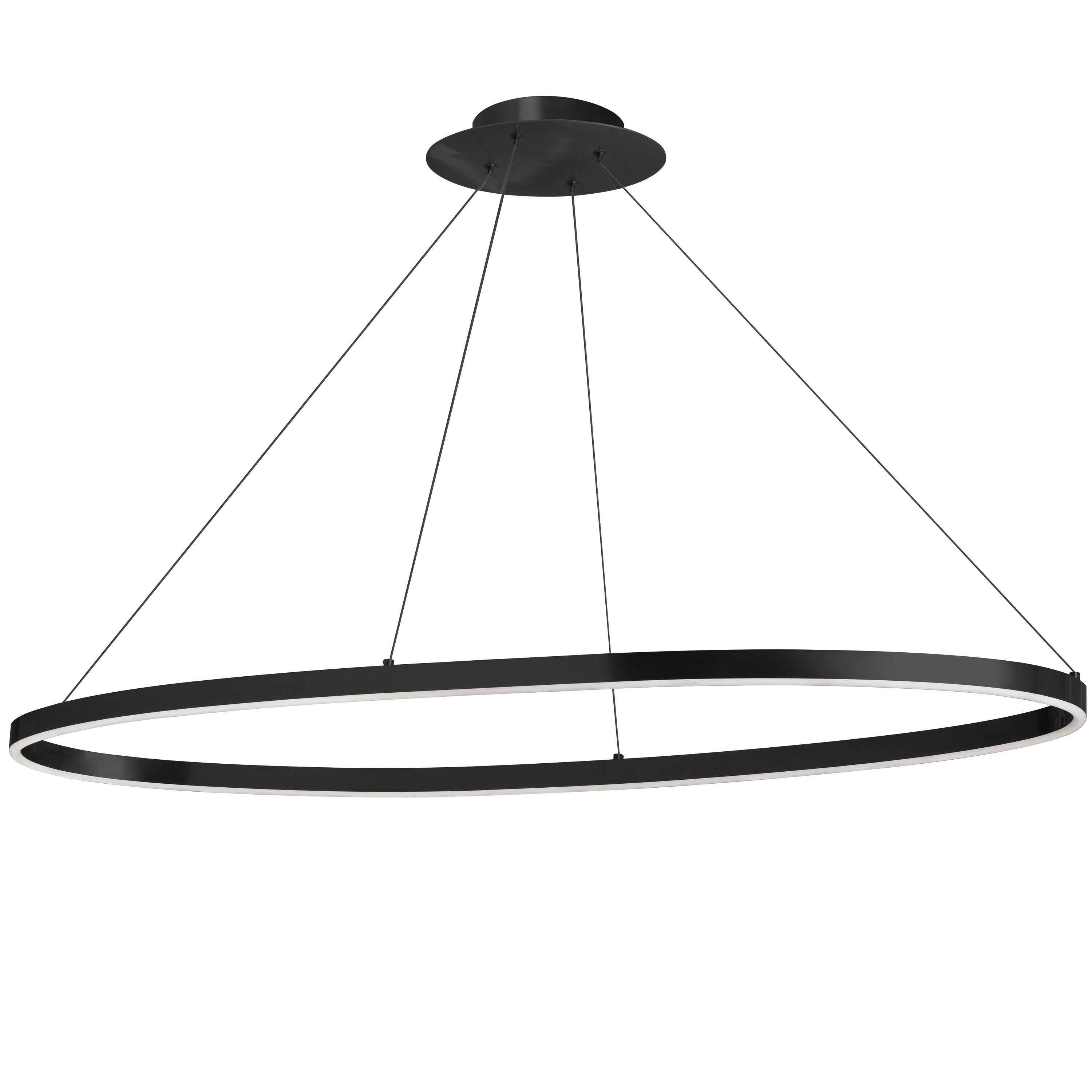 Dainolite Circulo - CIR-4463C-MB - 63W Horizontal Chandelier Fixture, Matte Black with White Acrylic Diffuser - Black