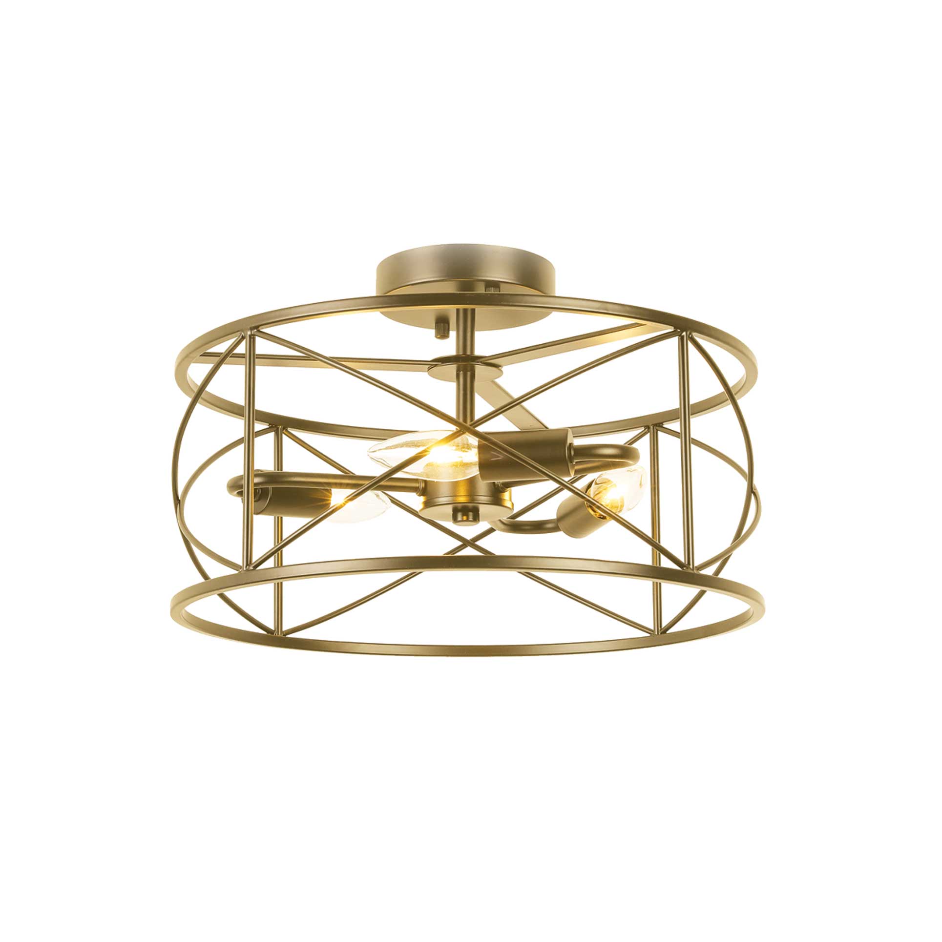 Dainolite Calah - CLH-153FH-AGB - 3 Light Calah Semi-Flush Mount Aged Brass - Aged Brass