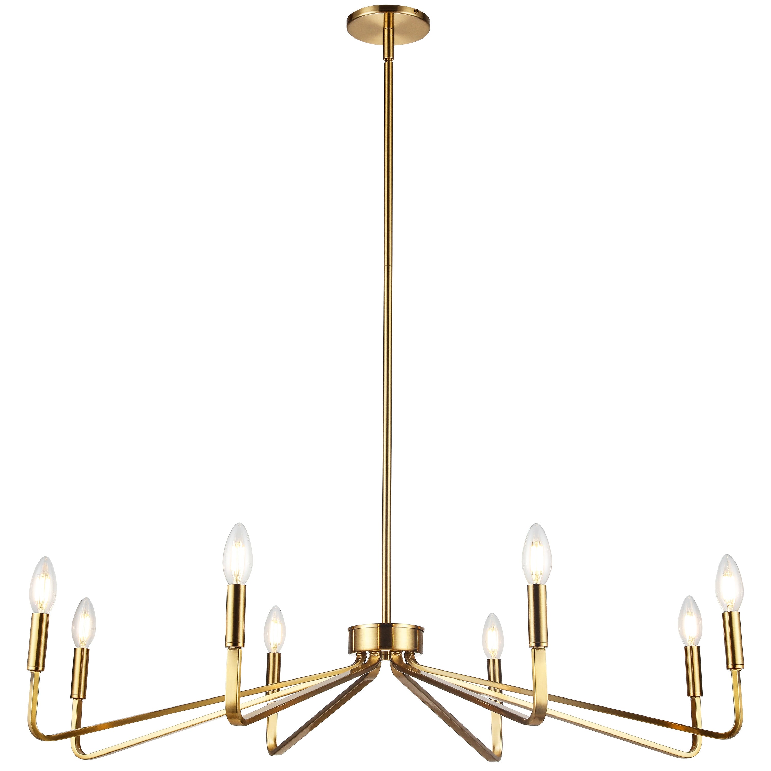 Dainolite Clayton - CLN-388C-AGB - 8 Light Chandelier Fixture, Aged Brass - Aged Brass