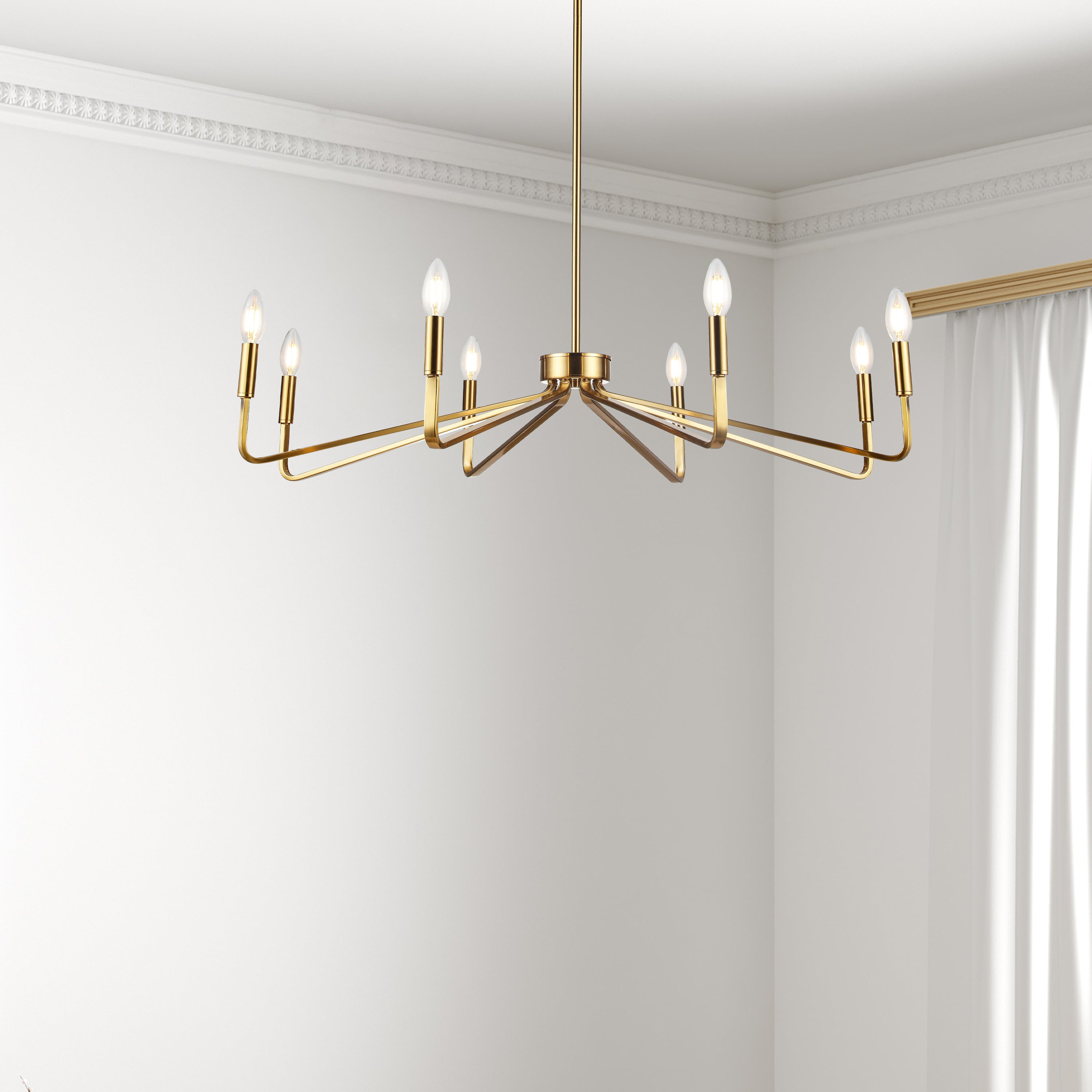 Dainolite Clayton - CLN-388C-AGB - 8 Light Chandelier Fixture, Aged Brass - Aged Brass