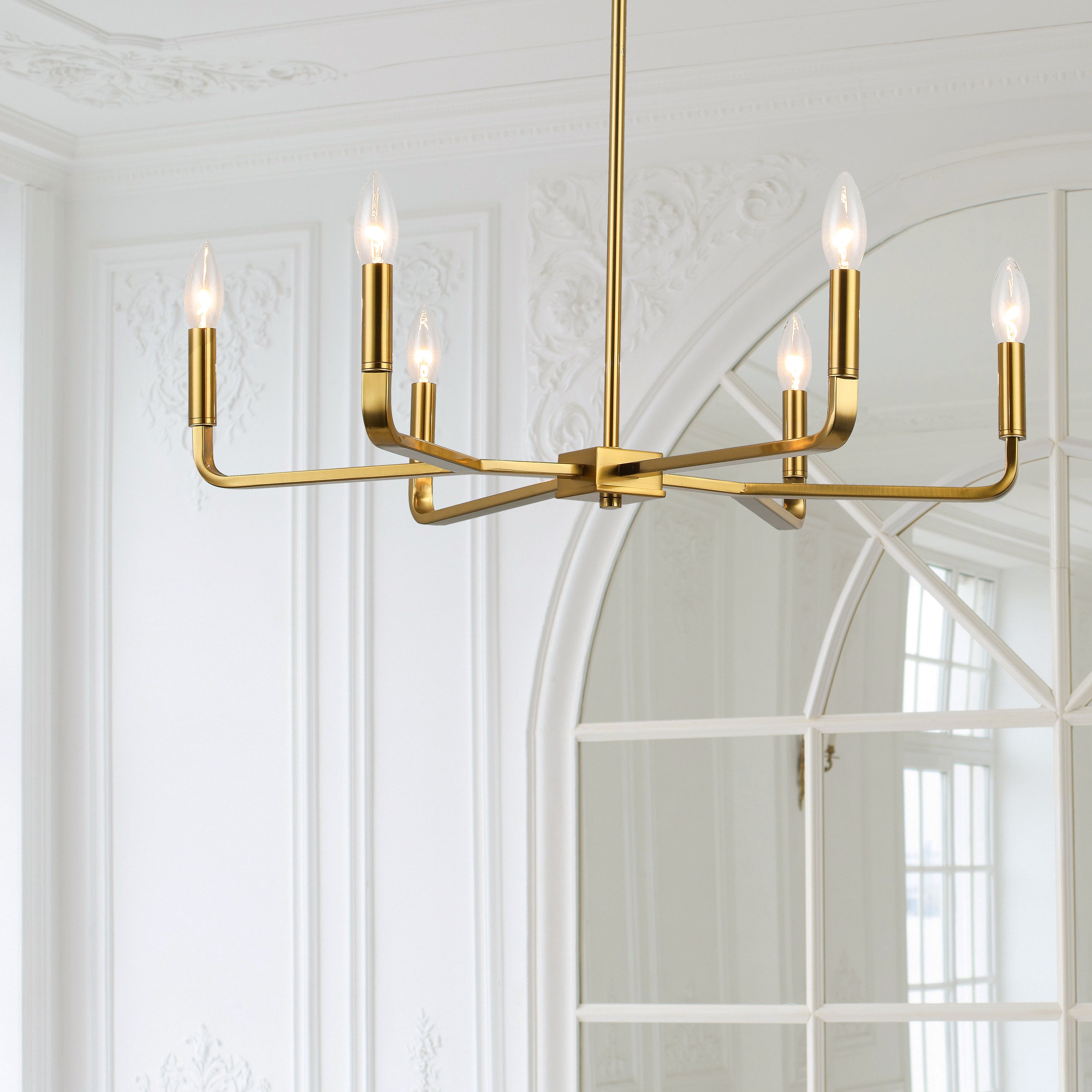 Dainolite Colette - CLT-246-AGB - 6 Light Chandelier Fixture, Aged Brass - Aged Brass