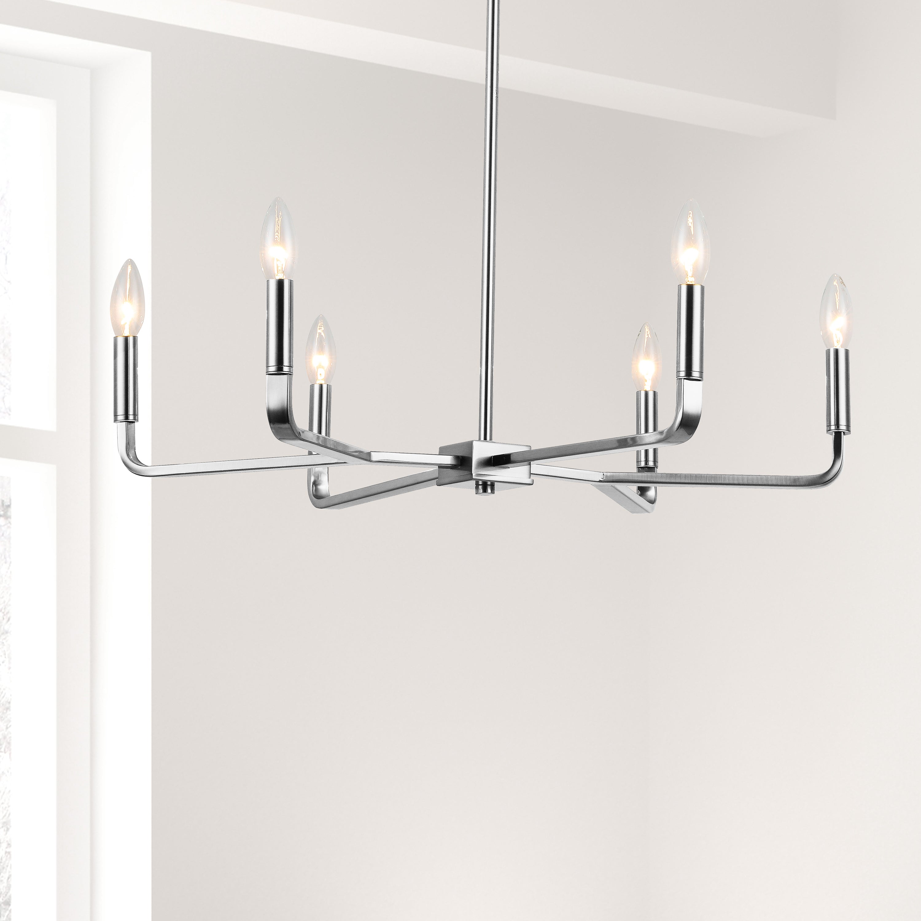 Dainolite Colette - CLT-246-PC - 6 Light Chandelier Fixture, Polished Chrome - Polished Chrome