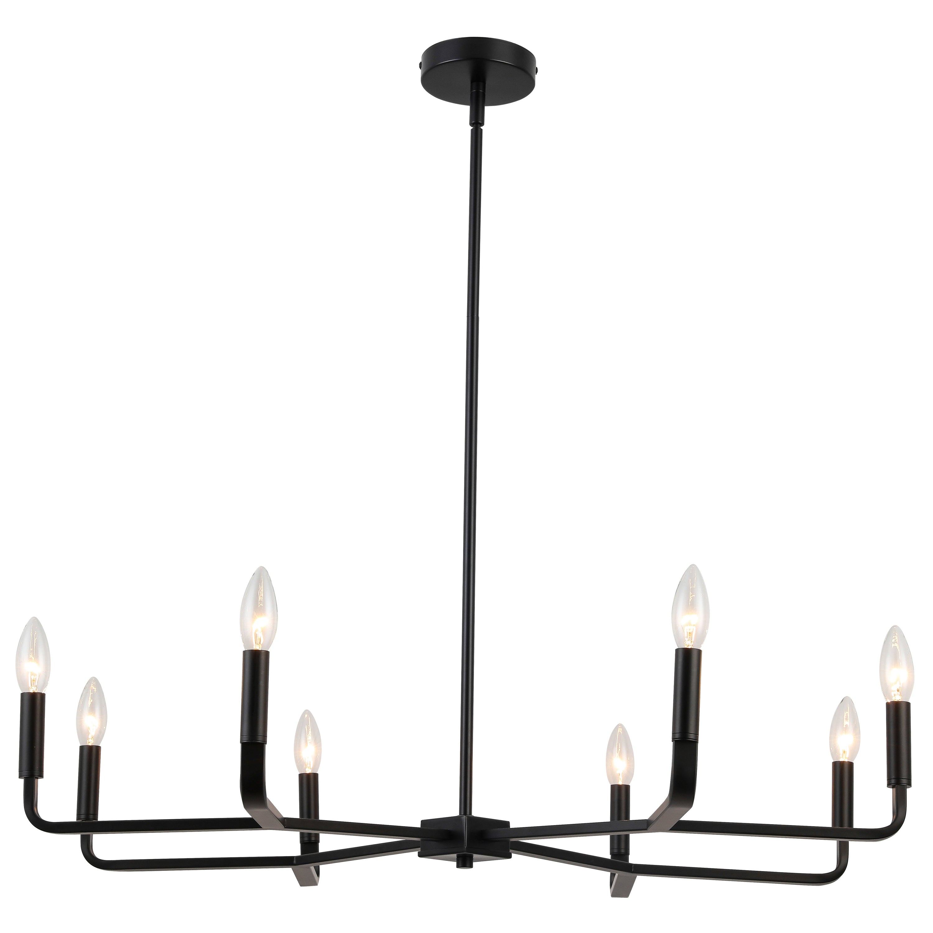 Dainolite Colette - CLT-328-MB - 8 Light Chandelier Fixture, Matte Black - Matte Black