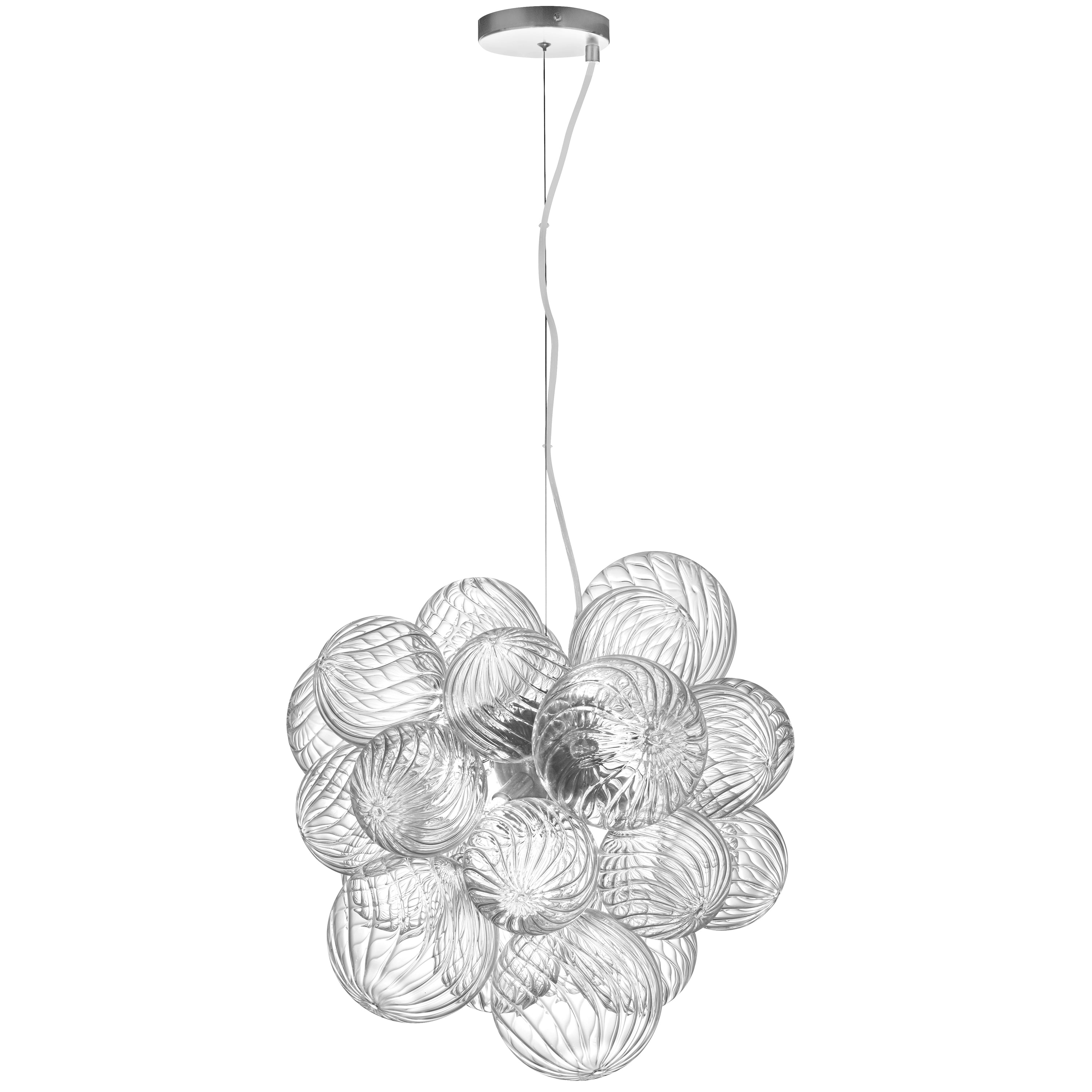 Dainolite CLZ-206P-PC 6 Light Halogen Pendant Polished Chrome with Clear Spiral Glass