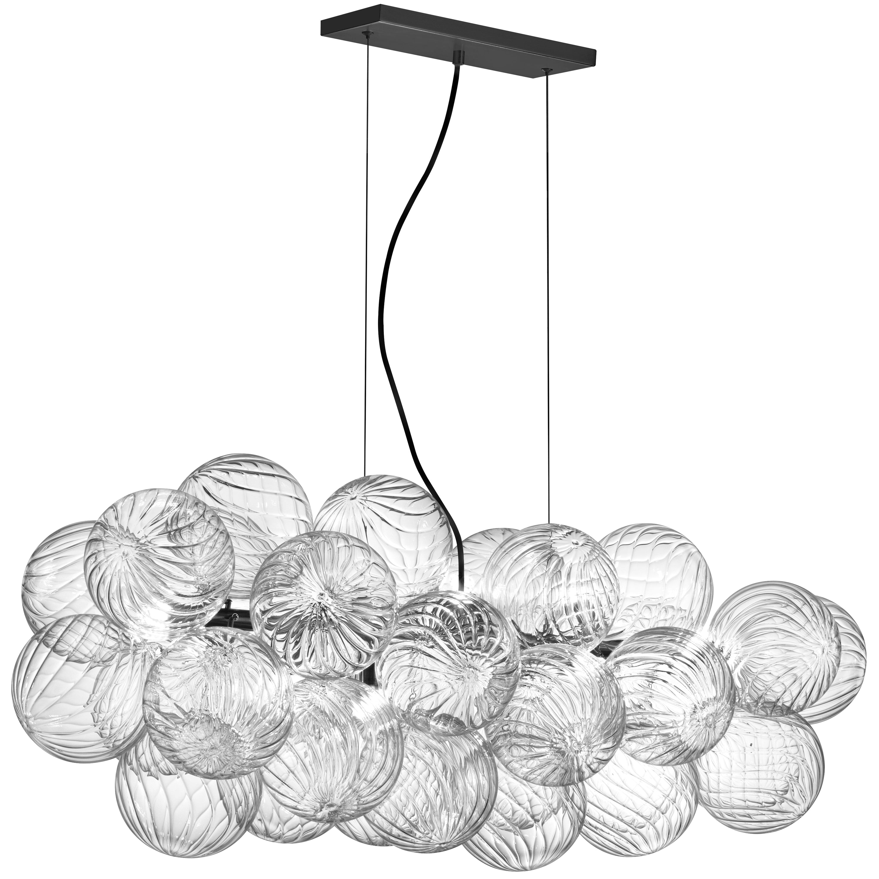 Dainolite CLZ-418HP-MB 10 Light Halogen Horizontal Pendant Matte Black with Clear Spiral Glass