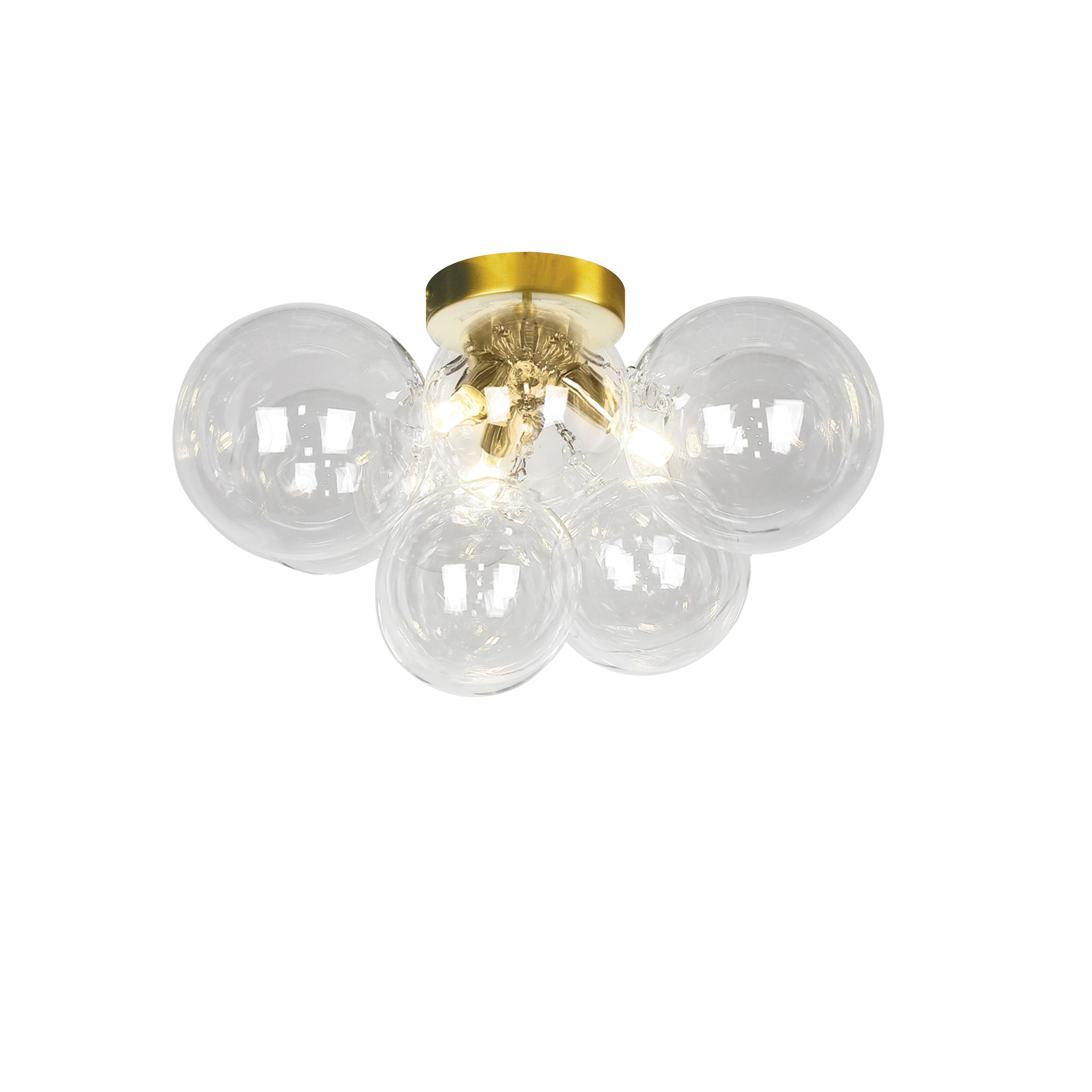 Dainolite Comet - CMT-143FH-CLR-AGB - 3 Light Flush Mount, Aged Brass with Clear Glass - Clear