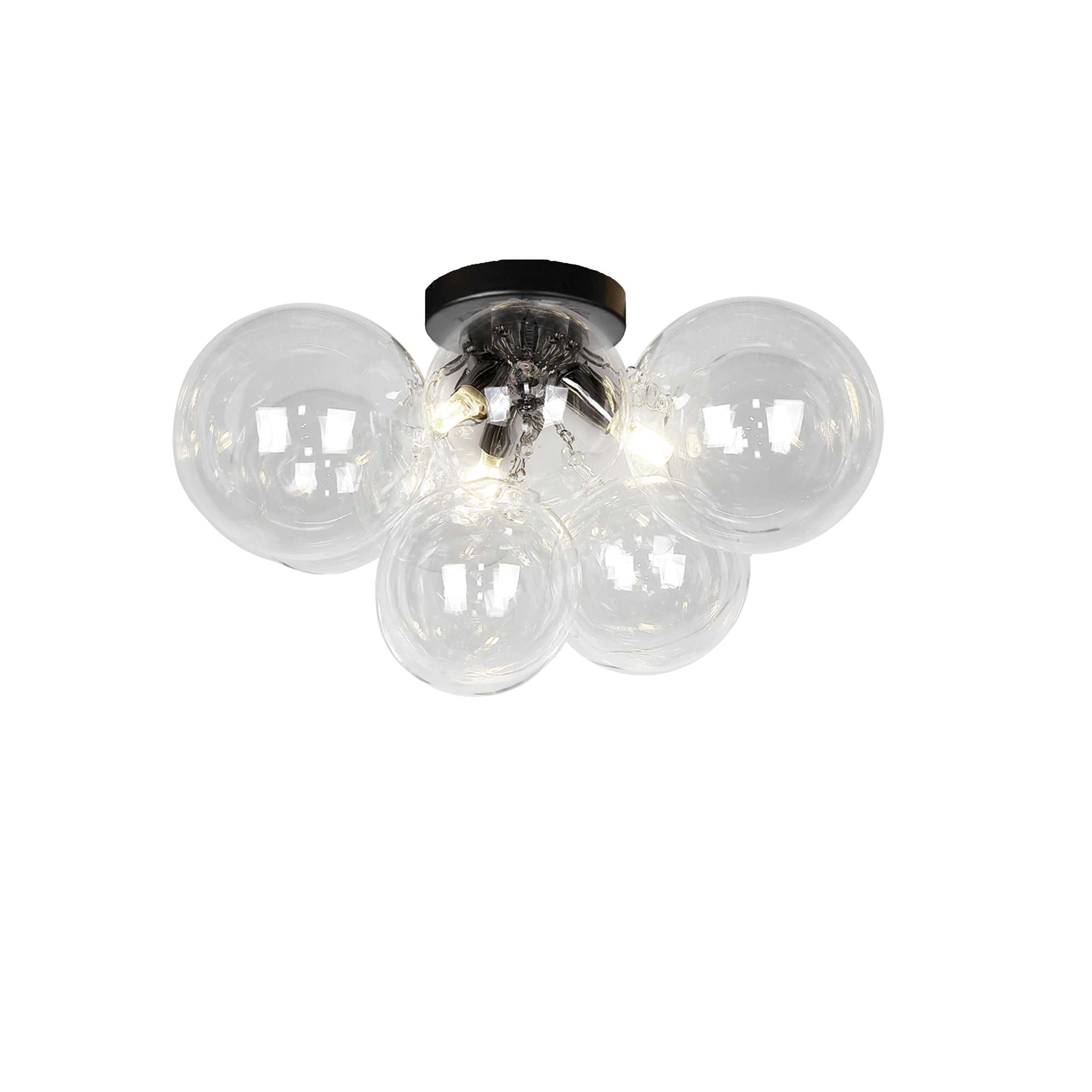 Dainolite Comet - CMT-143FH-CLR-MB - 3 Light Flush Mount, Matte Black with Clear Glass - Clear