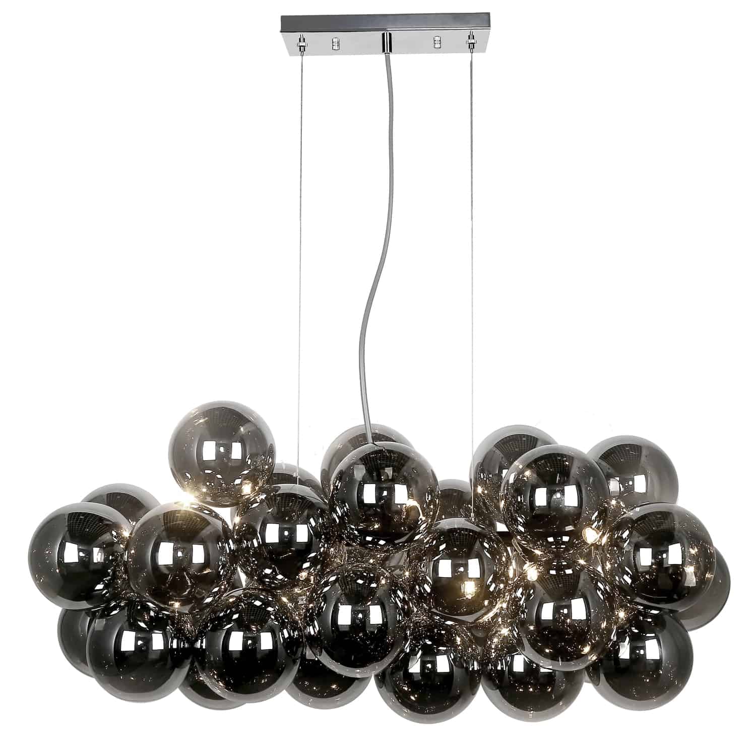 Dainolite Comet - CMT-418HP-SM-PC - 10 Light Horizontal Pendant, Polished Chrome with Smoked Glass - Polished Chrome