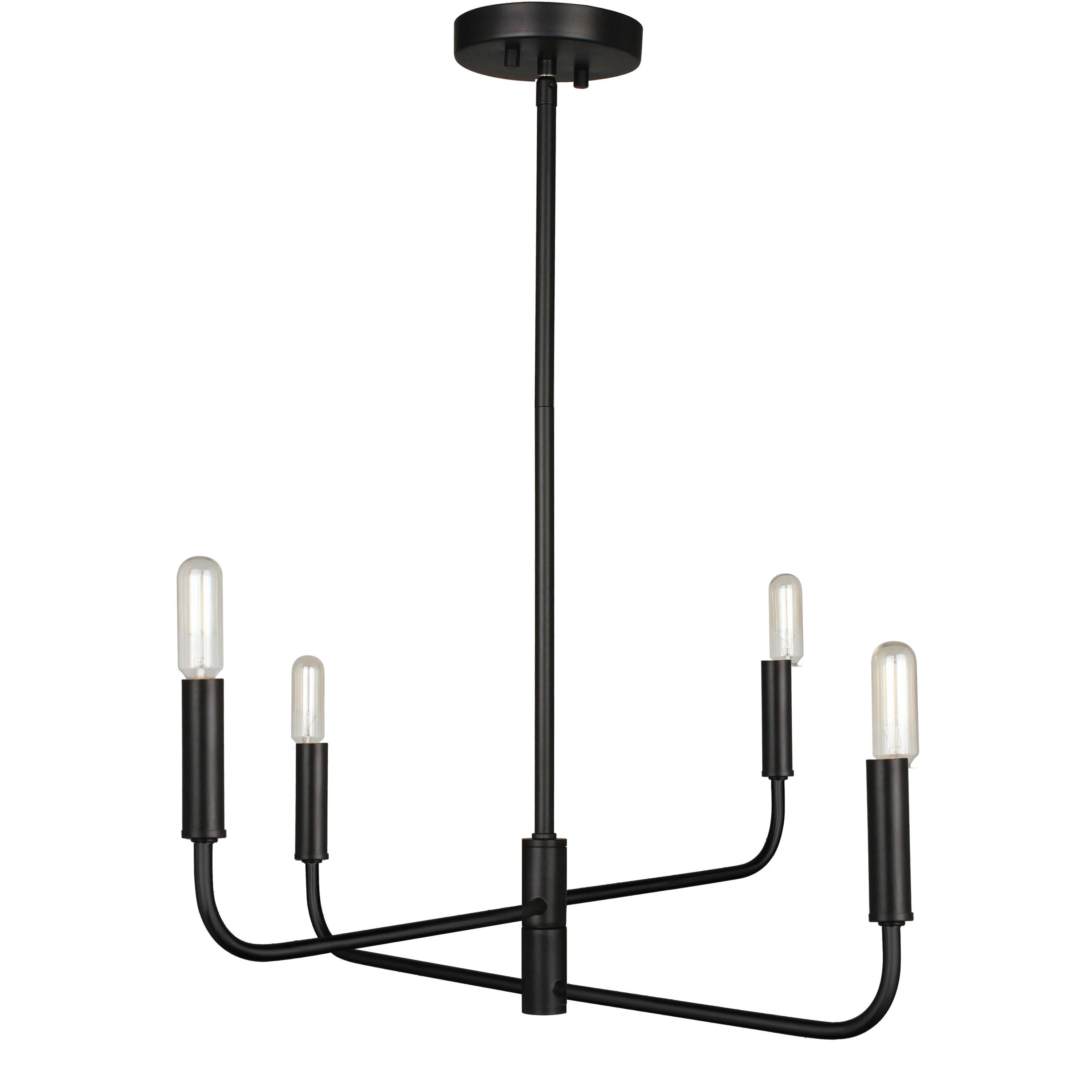 Dainolite CNA-244C-MB 4 Light Incandescent Chandelier Matte Black