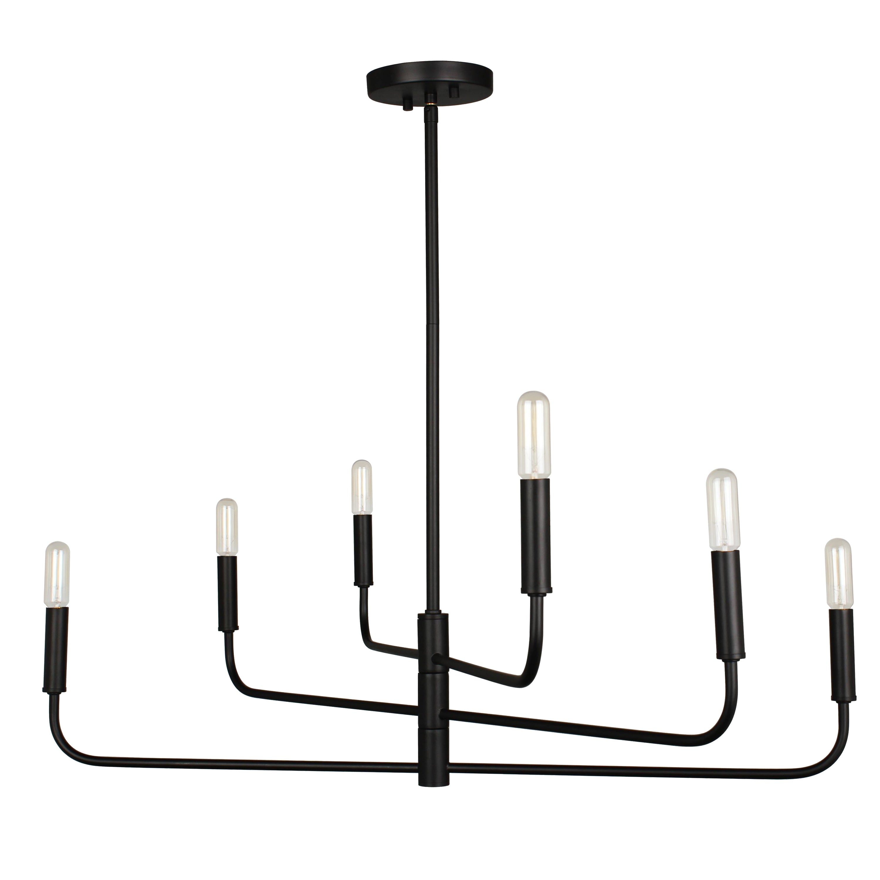 Dainolite CNA-326C-MB 6 Light Incandescent Chandelier Matte Black