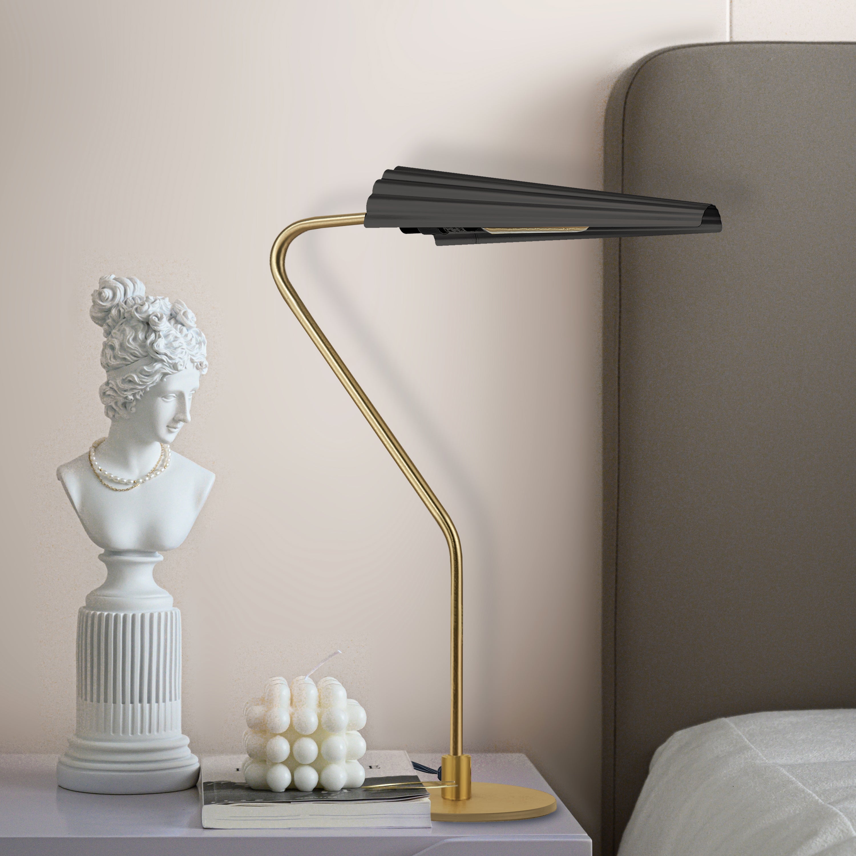 Dainolite Cassie - CSE-211T-AGB-MB - 1 Light Cassie Table Lamp Aged Brass w/ a Matte Black Shade - Aged Brass