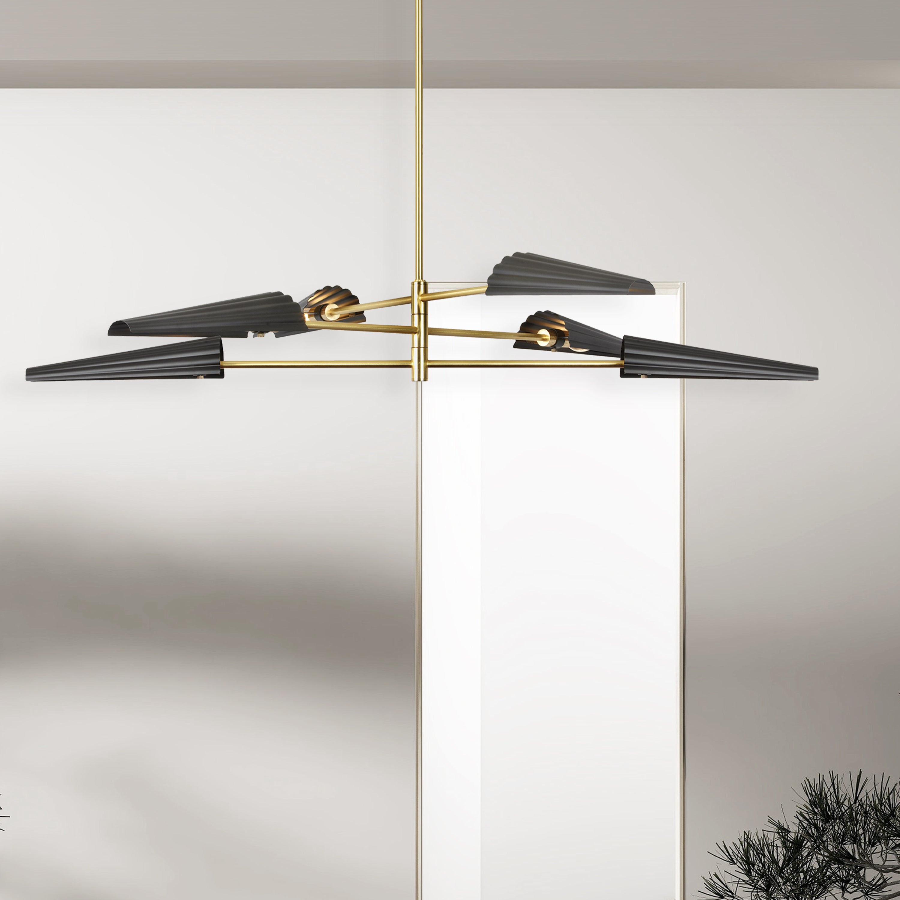 Dainolite Cassie - CSE-476C-AGB-MB - 6 Light 3-Tier Chandelier Fixture Aged Brass and Matte Black - Aged Brass