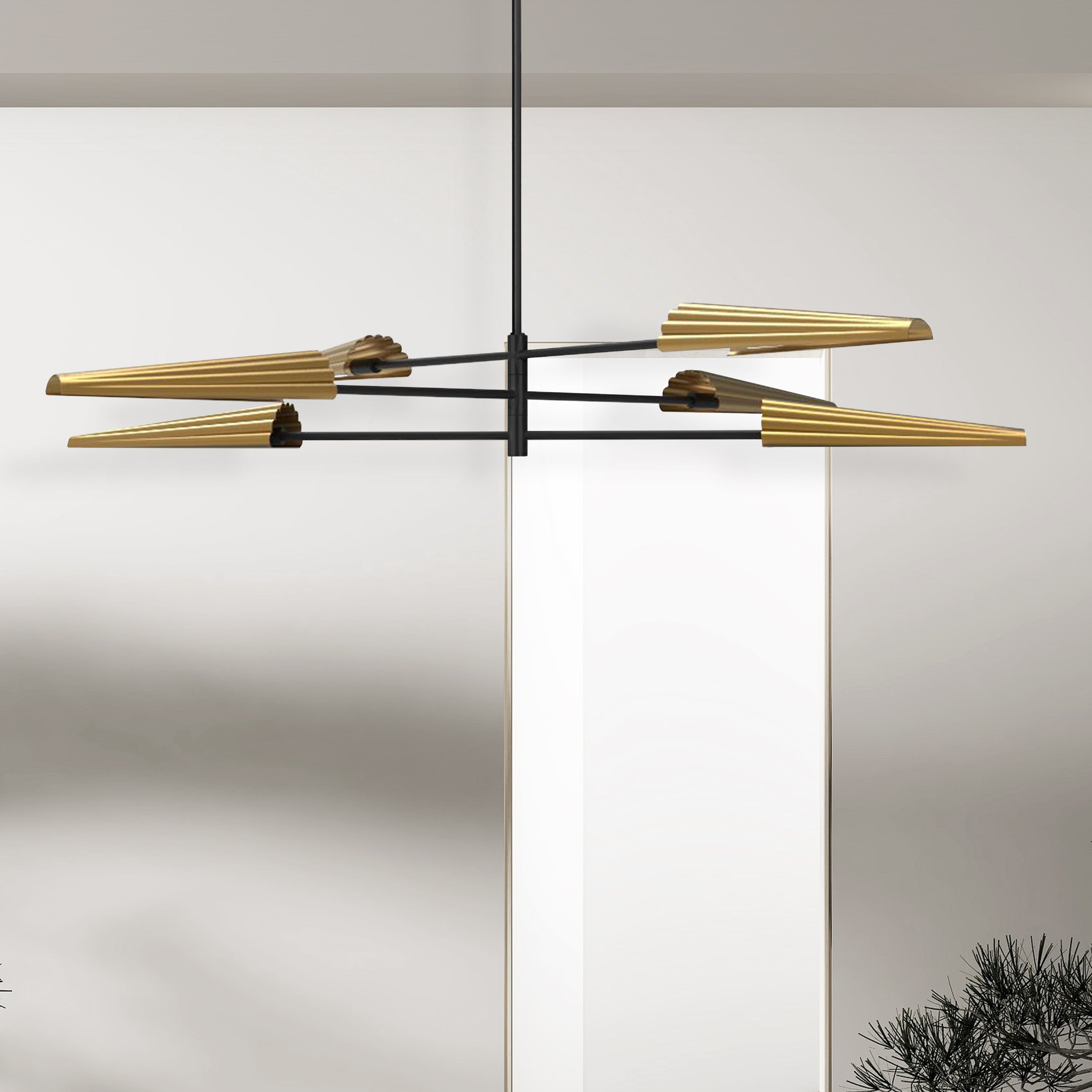 Dainolite Cassie - CSE-476C-MB-AGB - 6 Light 3-Tier Chandelier Fixture Matte Black and Aged Brass - Matte Black