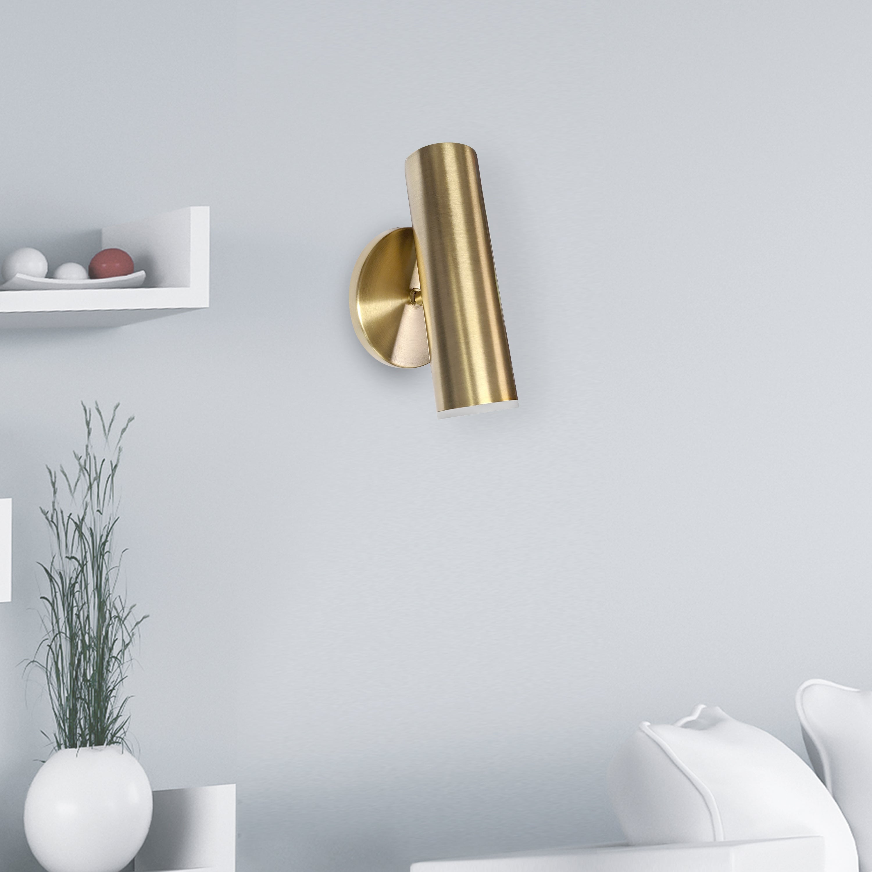 Dainolite Constance - CST-106LEDW-AGB - 6W Wall Sconce, Aged Brass with Frosted Acrylic Diffuser - Aged Brass