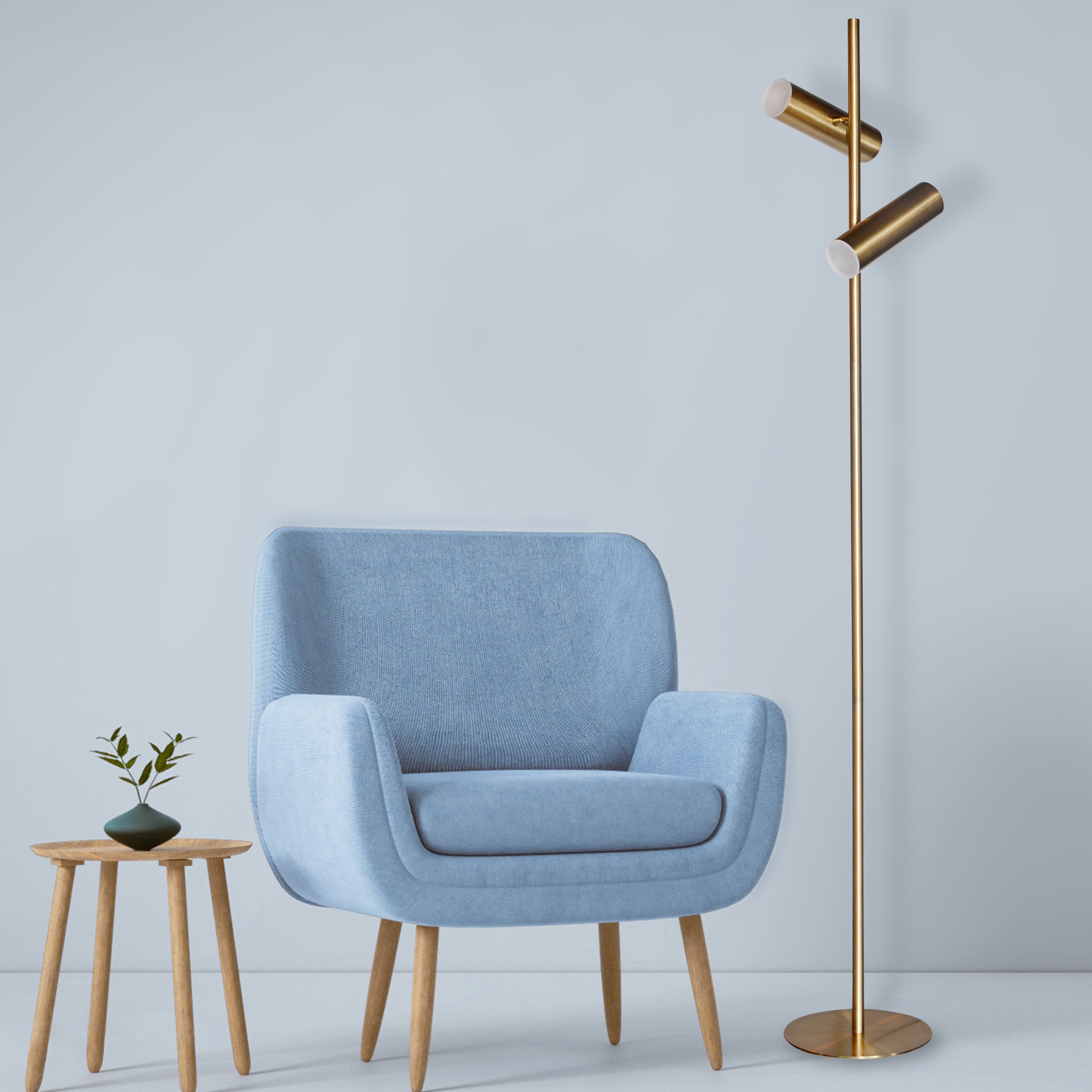 Dainolite Constance - CST-6112LEDF-AGB - 12W Floor Lamp, Aged Brass with Frosted Acrylic Diffuser - Aged Brass