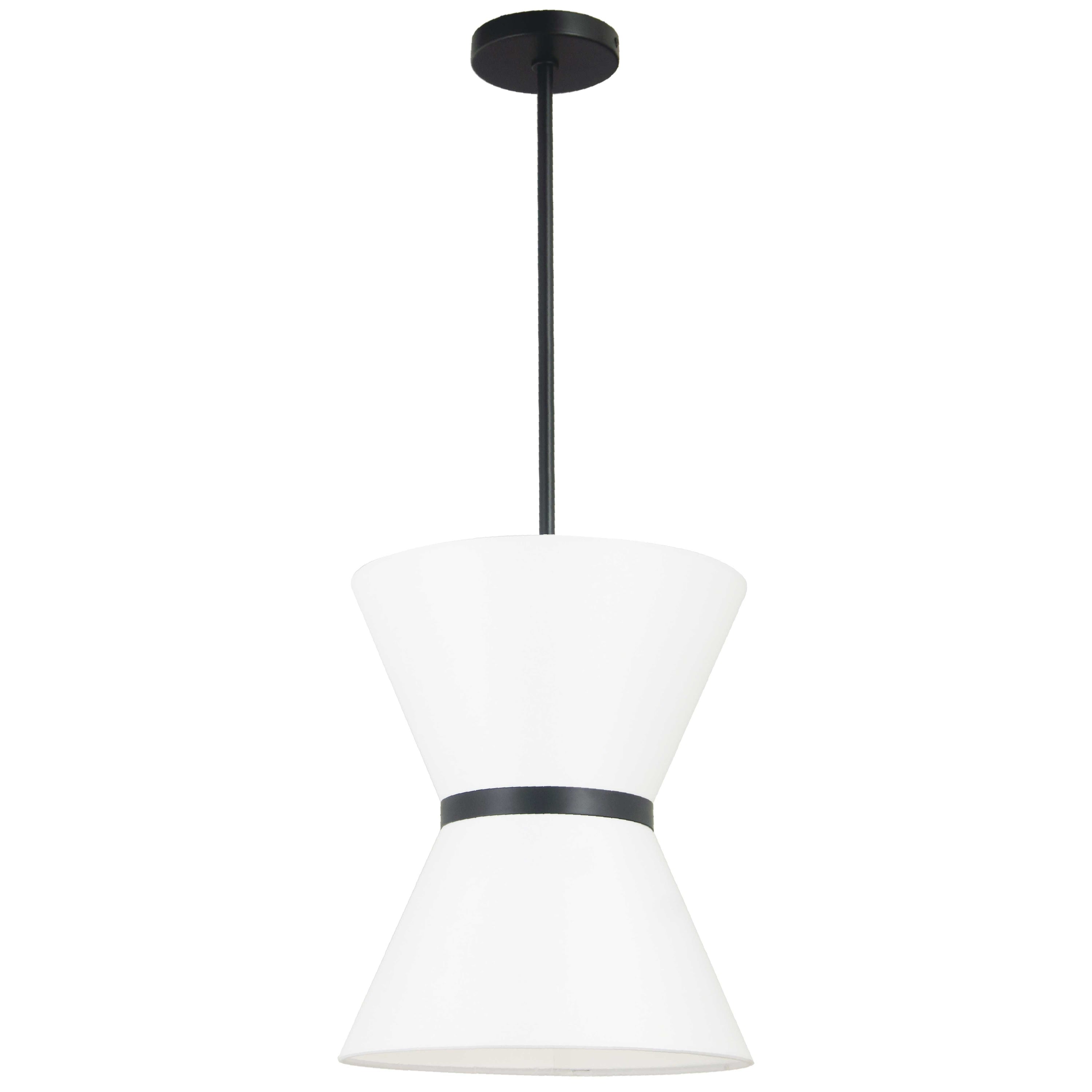 Dainolite Caterine - CTN-121P-MB-790 - 1 Light Pendant, Matte Black with White Shade - White