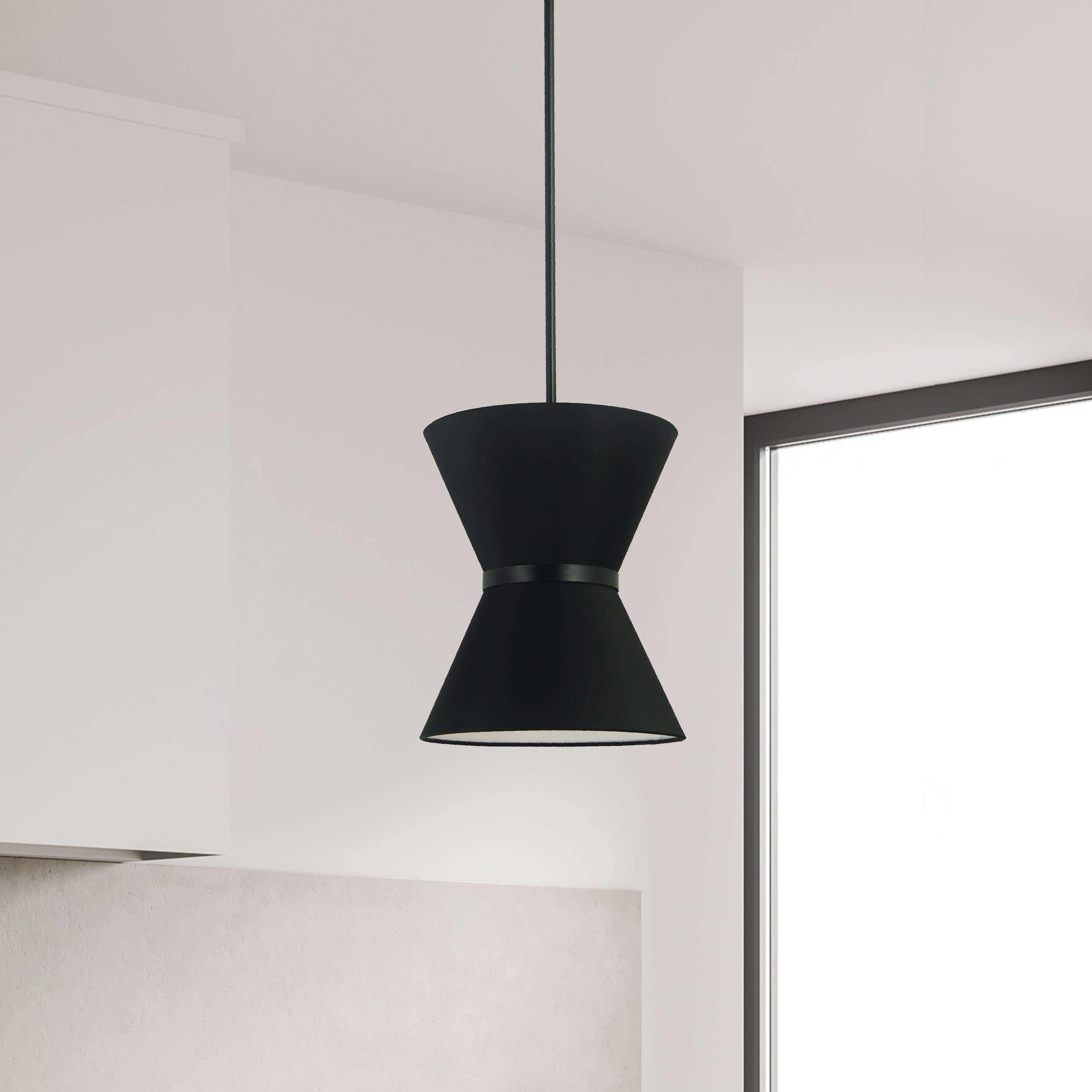 Dainolite Caterine - CTN-121P-MB-797 - 1 Light Pendant, Matte Black with Black Shade - Black