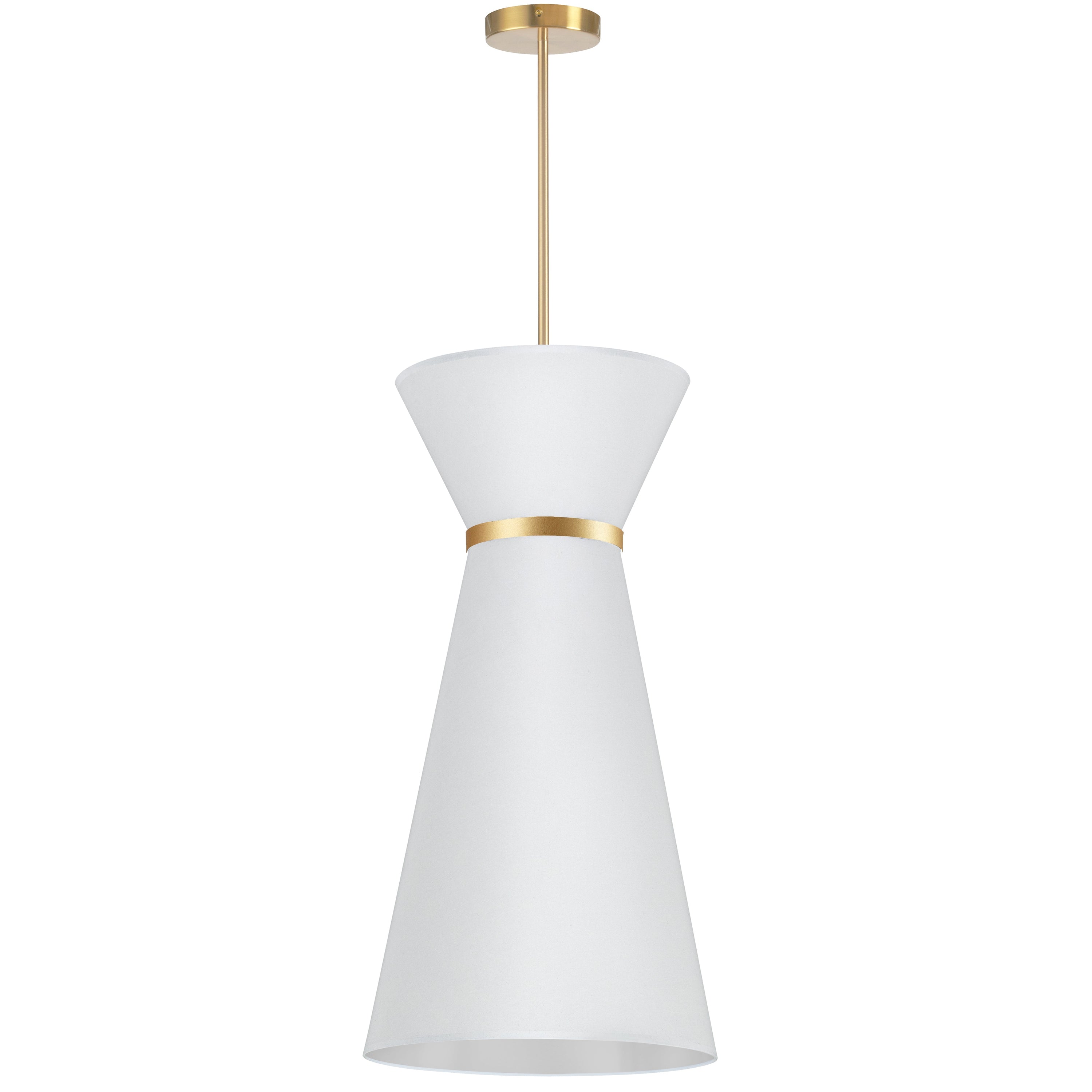 Dainolite Caterine - CTN-141P-AGB-790 - 1 Light Pendant, Aged Brass w/ Fabric Shade - White