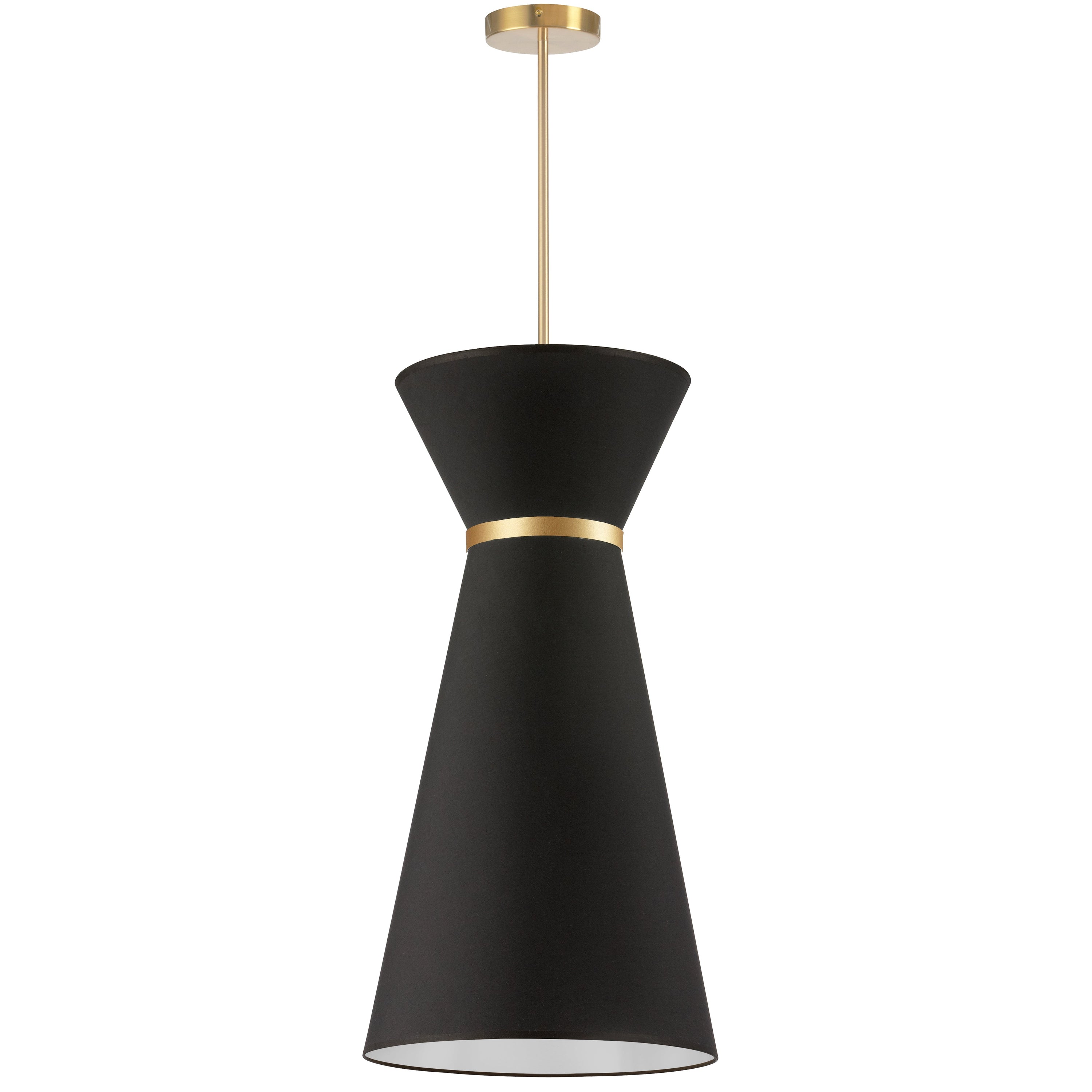 Dainolite Caterine - CTN-141P-AGB-797 - 1 Light Pendant, Aged Brass w/ Fabric Shade - Black