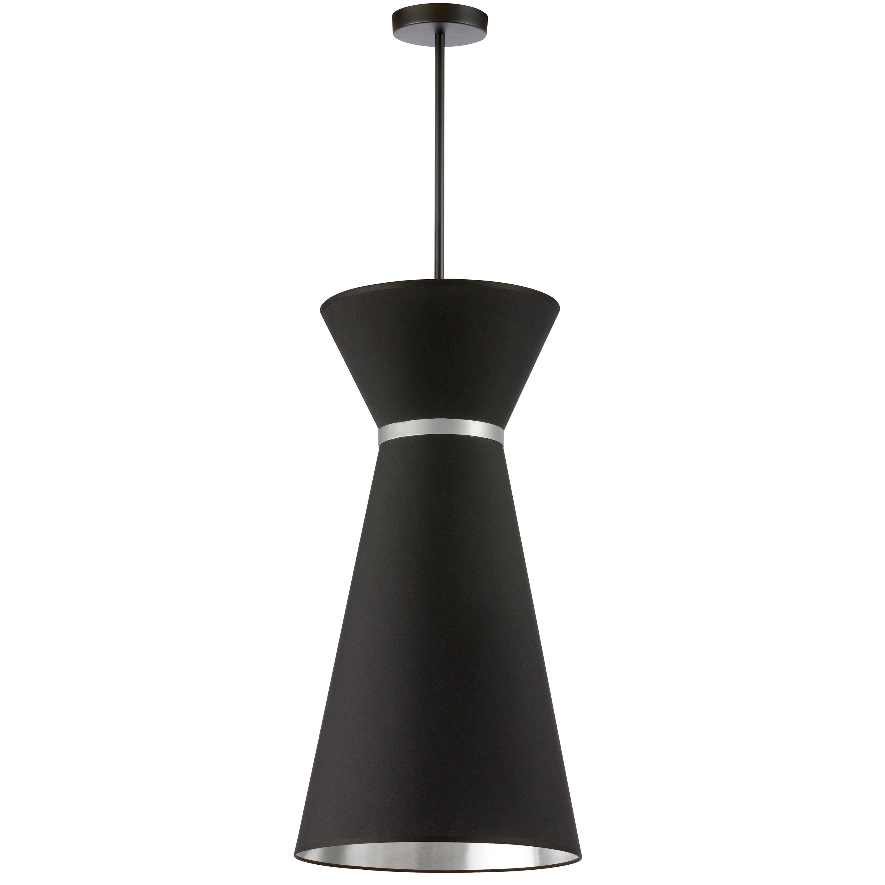 Dainolite Caterine - CTN-141P-MB-697 - 1 Light Pendant, Matte Black w/ Fabric Shade - Black