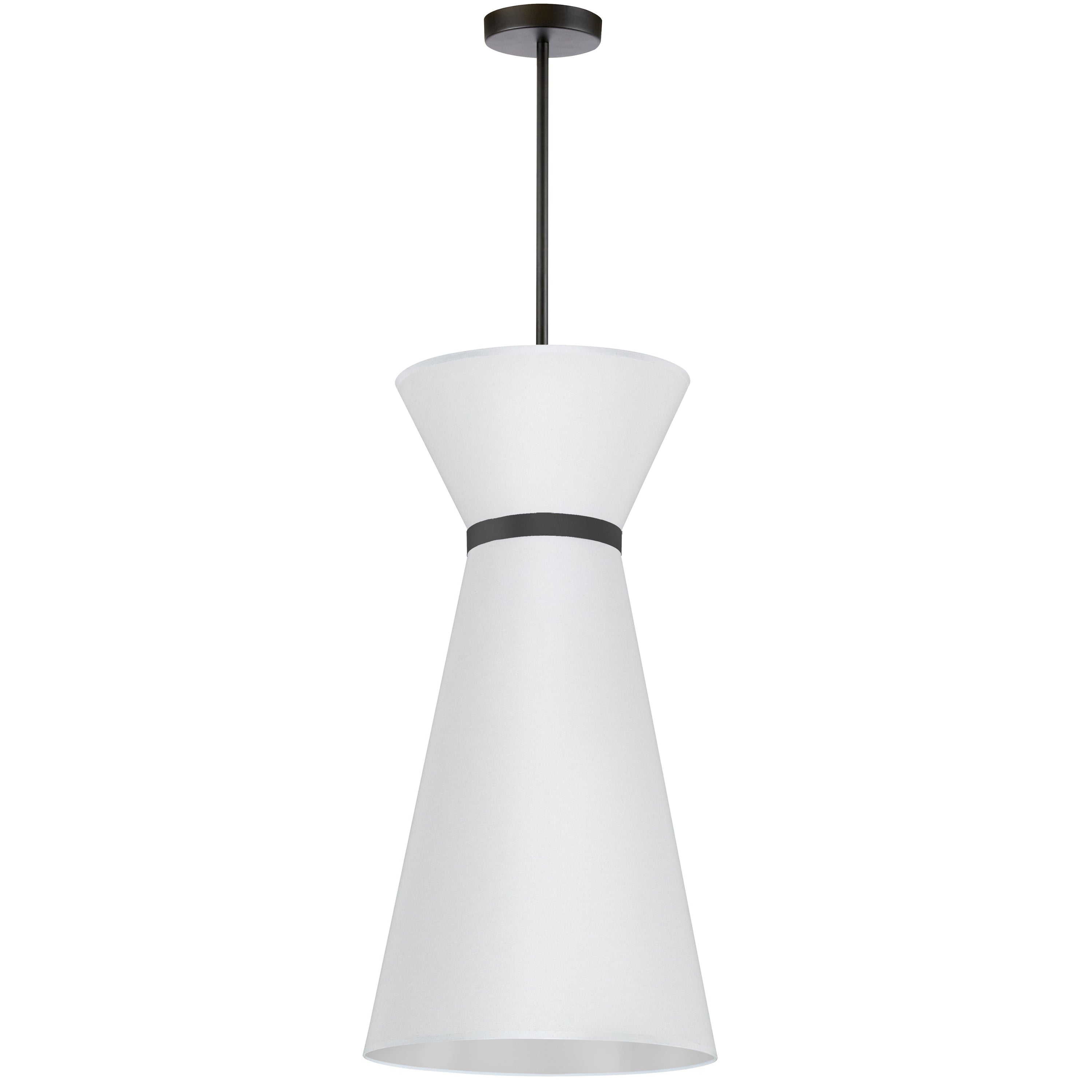 Dainolite Caterine - CTN-141P-MB-790 - 1 Light Pendant, Matte Black w/ Fabric Shade - White