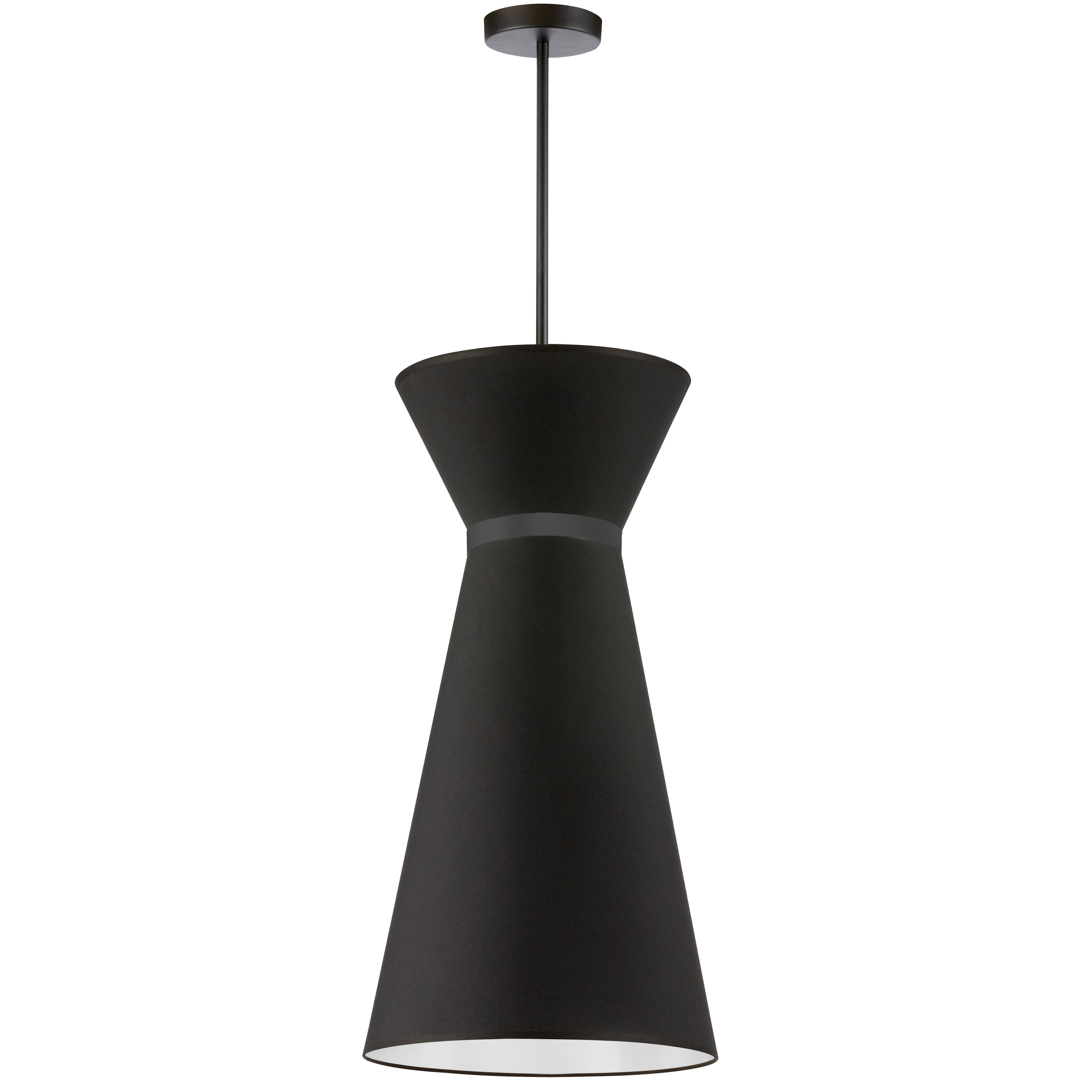 Dainolite Caterine - CTN-141P-MB-797 - 1 Light Pendant, Matte Black w/ Fabric Shade - Black