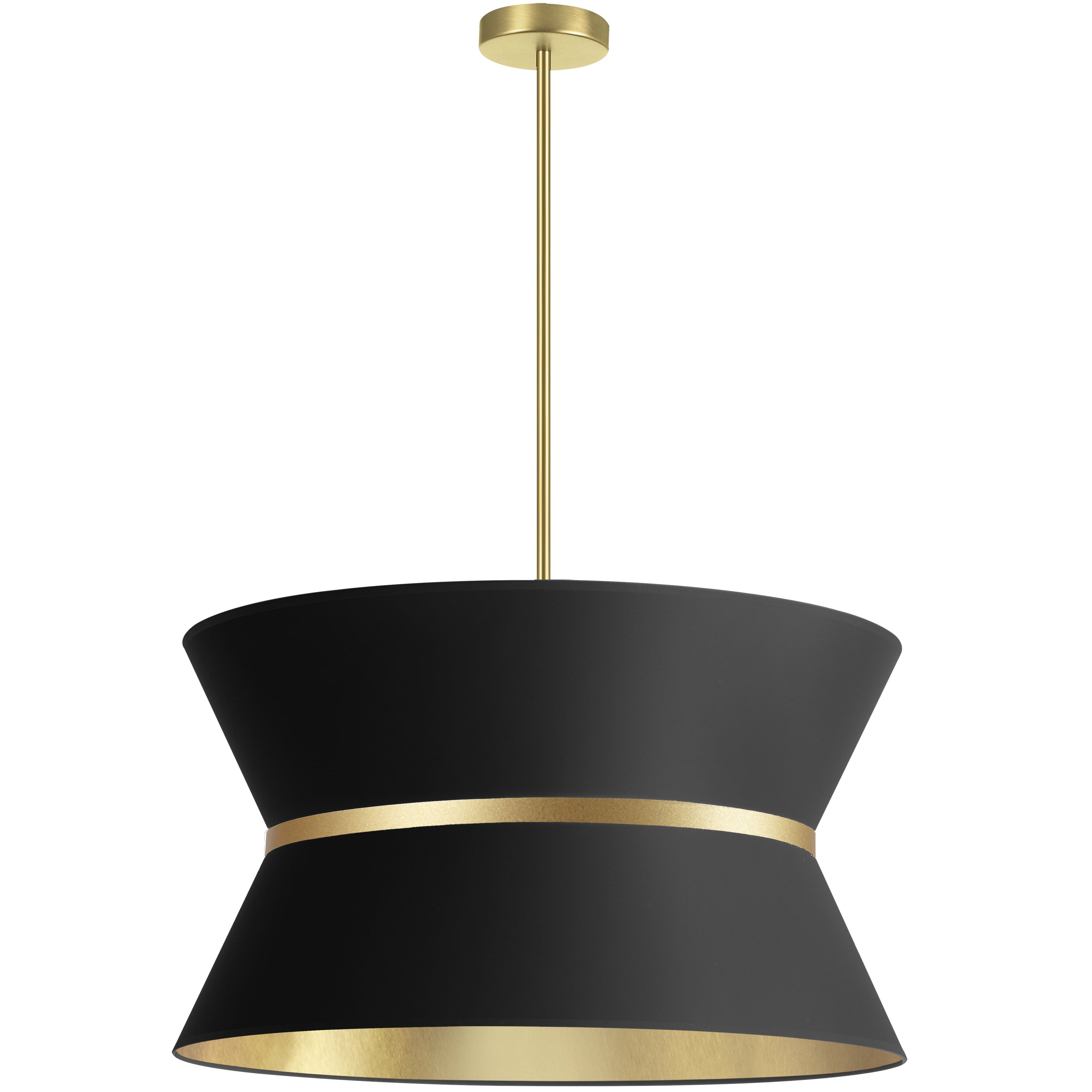 Dainolite Caterine - CTN-244C-AGB-698 - 4 Light Chandelier Fixture, Aged Brass with Gold Ring Black / Gold Shade - Black