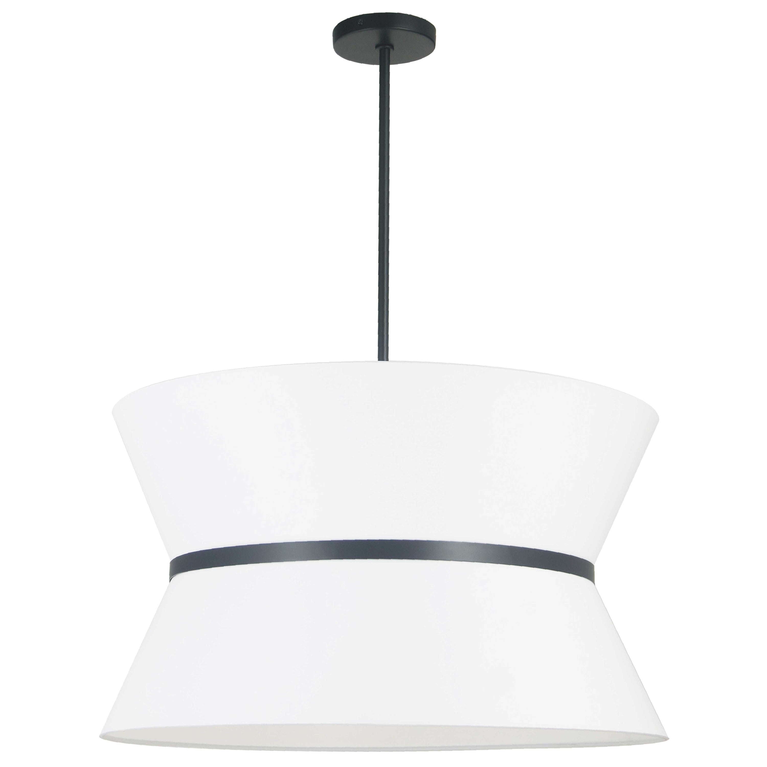 Dainolite Caterine - CTN-244C-MB-790 - 4 Light Chandelier Fixture, Matte Black with White Shade - White