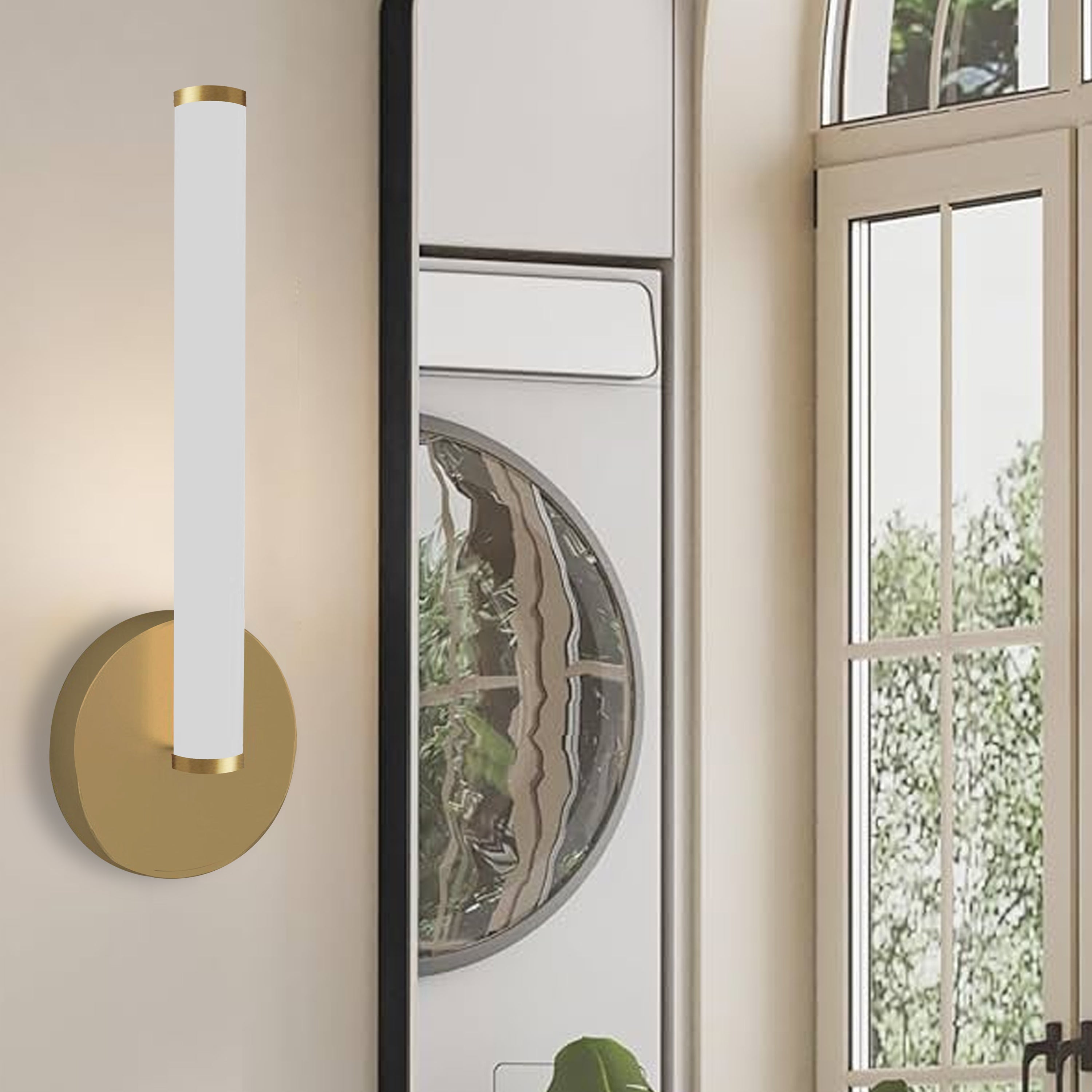 Dainolite Corvette - CVT-148LEDW-AGB - 8W Wall Sconce, Aged Brass w/ White Acrylic Diffuser - Aged Brass