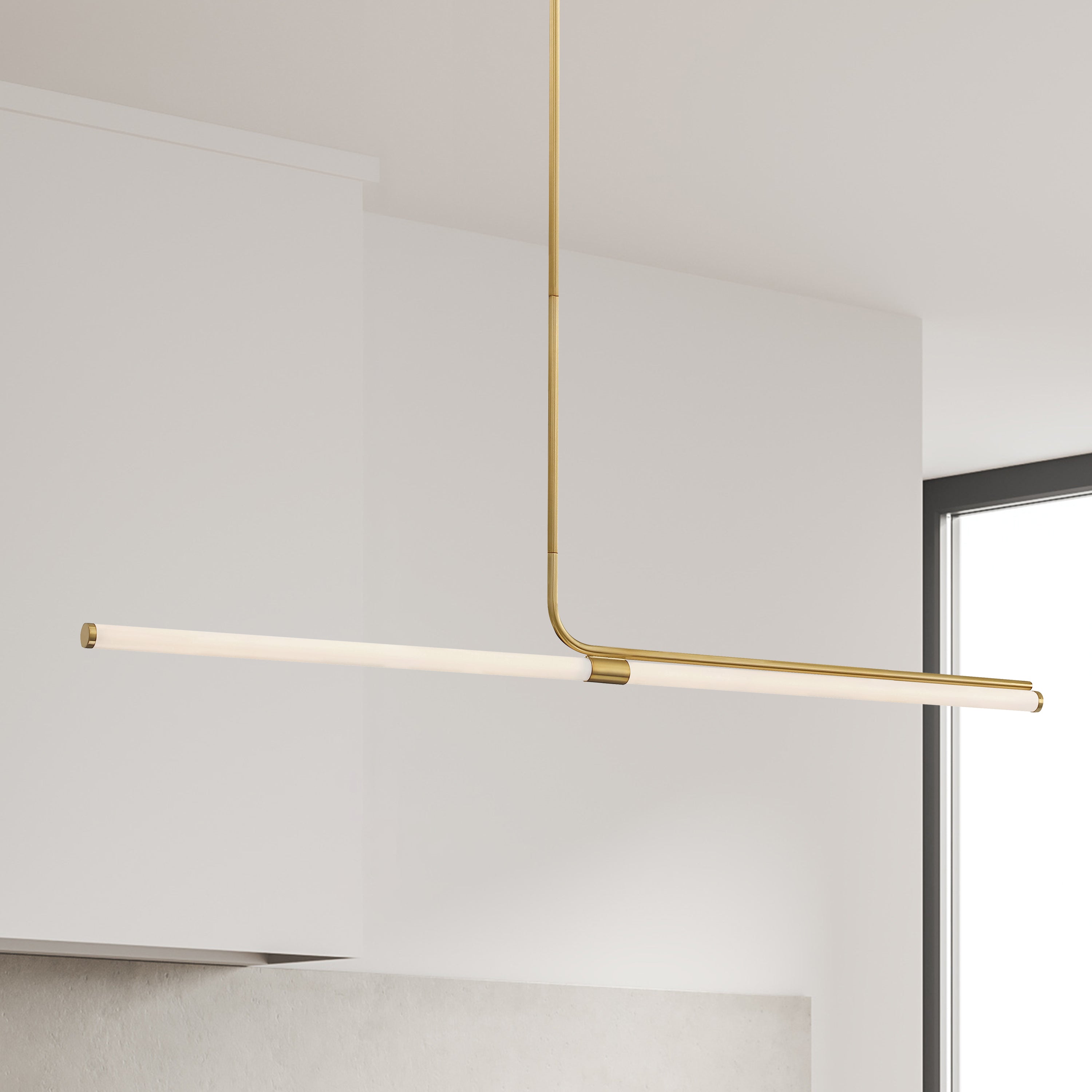 Dainolite Corvette - CVT-4824LEDHP-AGB - 24W Horizontal Pendant, Aged Brass w/ White Acrylic Diffuser - Aged Brass