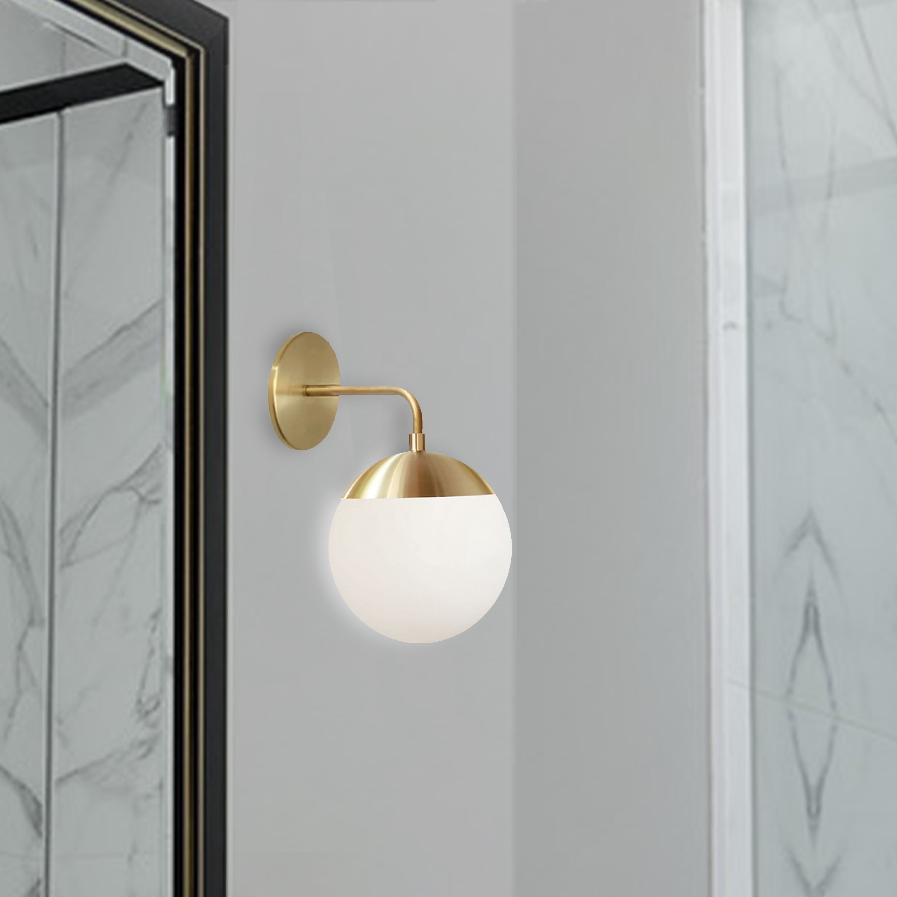 Dainolite Dayana - DAY-141W-AGB - 1 Light Aged Brass Wall Sconce w/ White Glass - Aged Brass