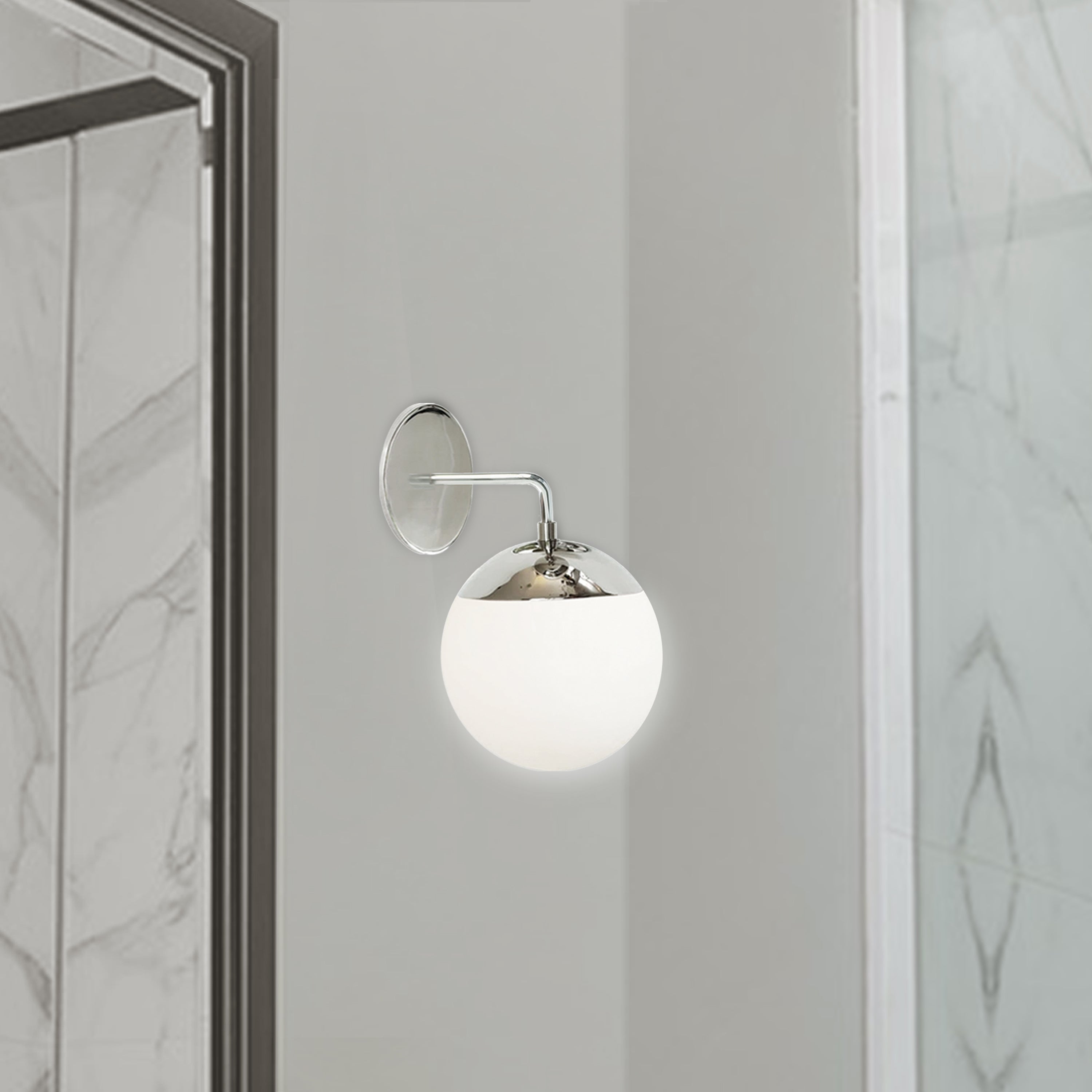 Dainolite Dayana - DAY-141W-PC - 1 Light Polished Chrome Wall Sconce w/ White Glass - Polished Chrome