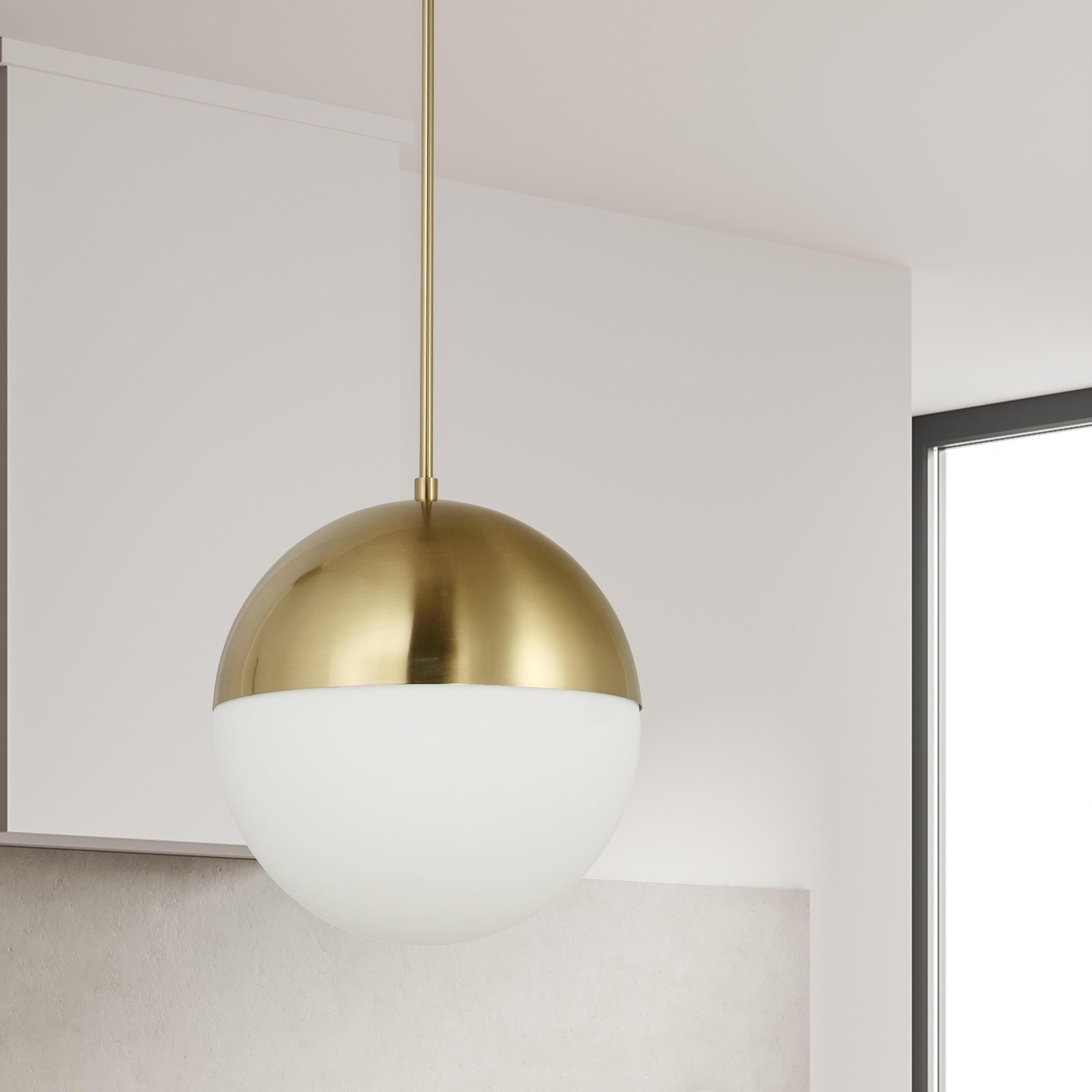 Dainolite Dayana - DAY-143P-AGB - 3 Light Pendant, Aged Brass w/ White Opal Glass - Aged Brass