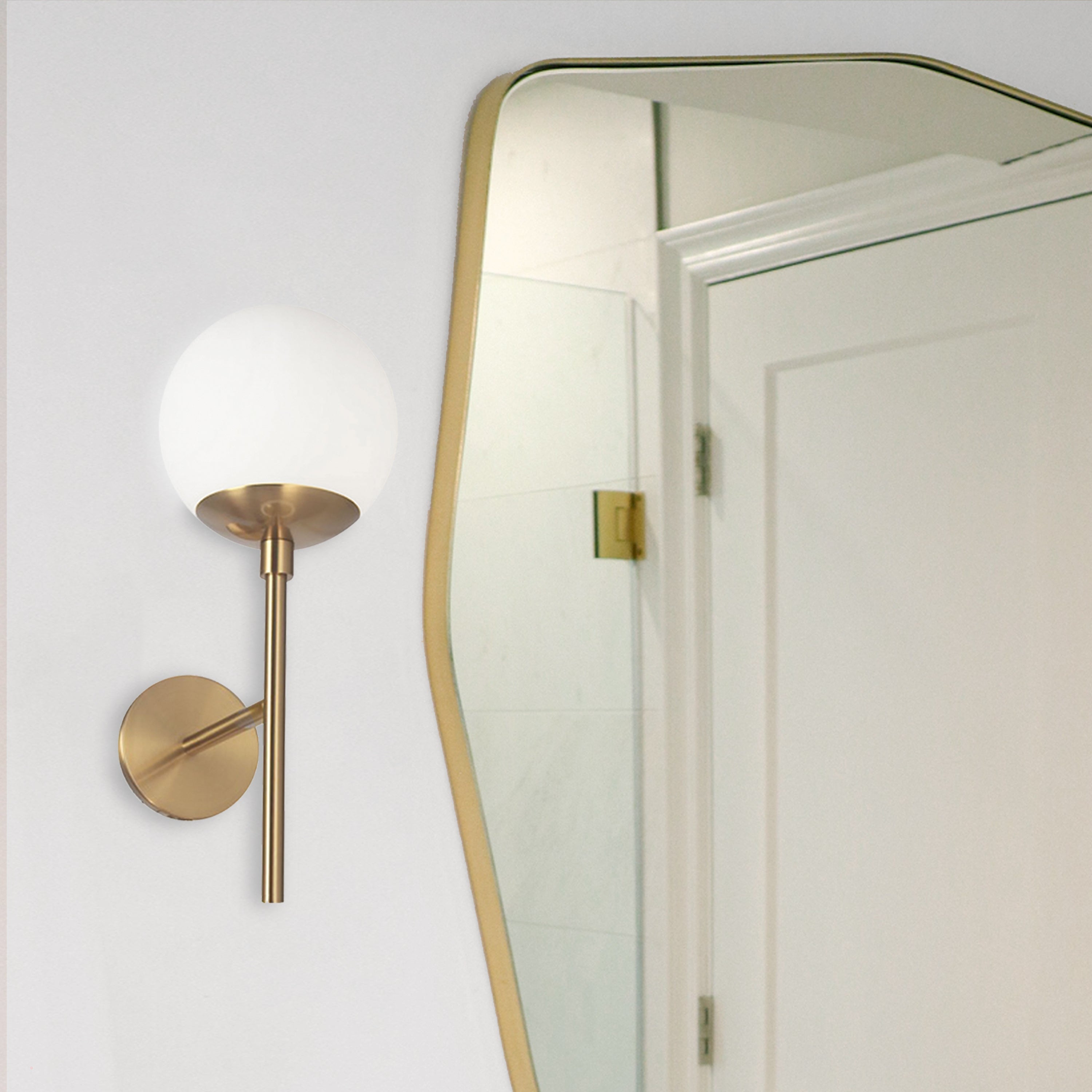 Dainolite Dayana - DAY-161W-AGB - 1 Light Aged Brass Wall Sconce w/ White Glass - Aged Brass