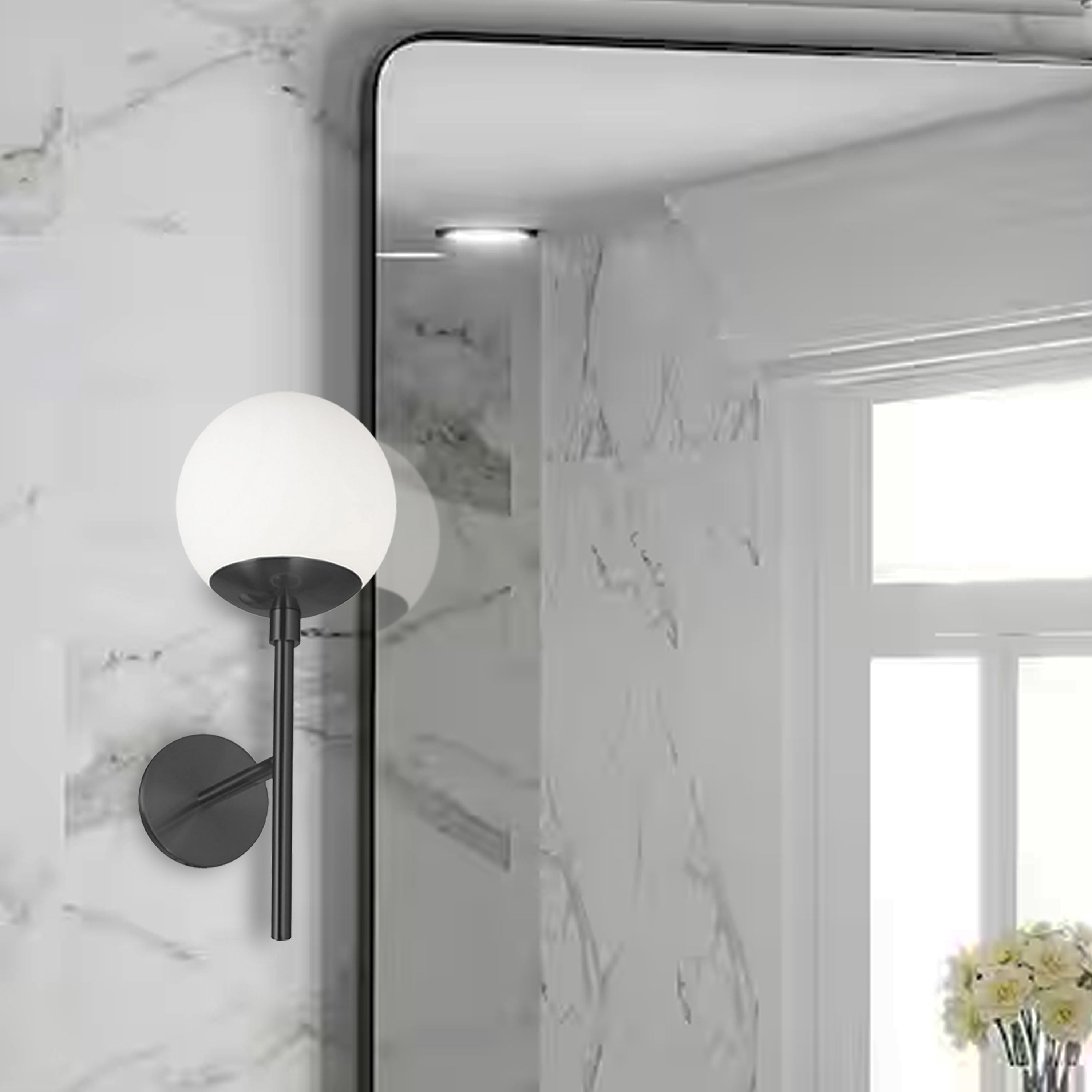 Dainolite Dayana - DAY-161W-MB - 1 Light Matte Black Wall Sconce w/ White Glass - Black