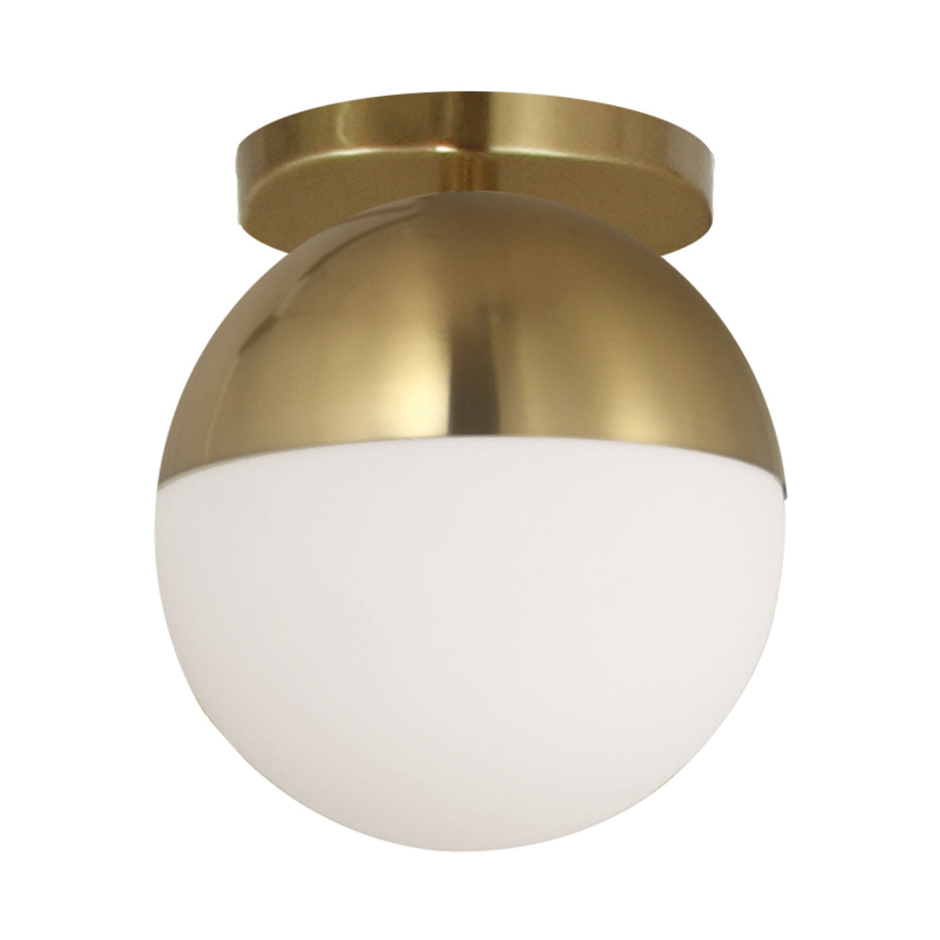 Dainolite Dayana - DAY-71FH-AGB - 1 Light Dayana Flush Mount Mount Aged Brass w/ White Glass - Aged Brass