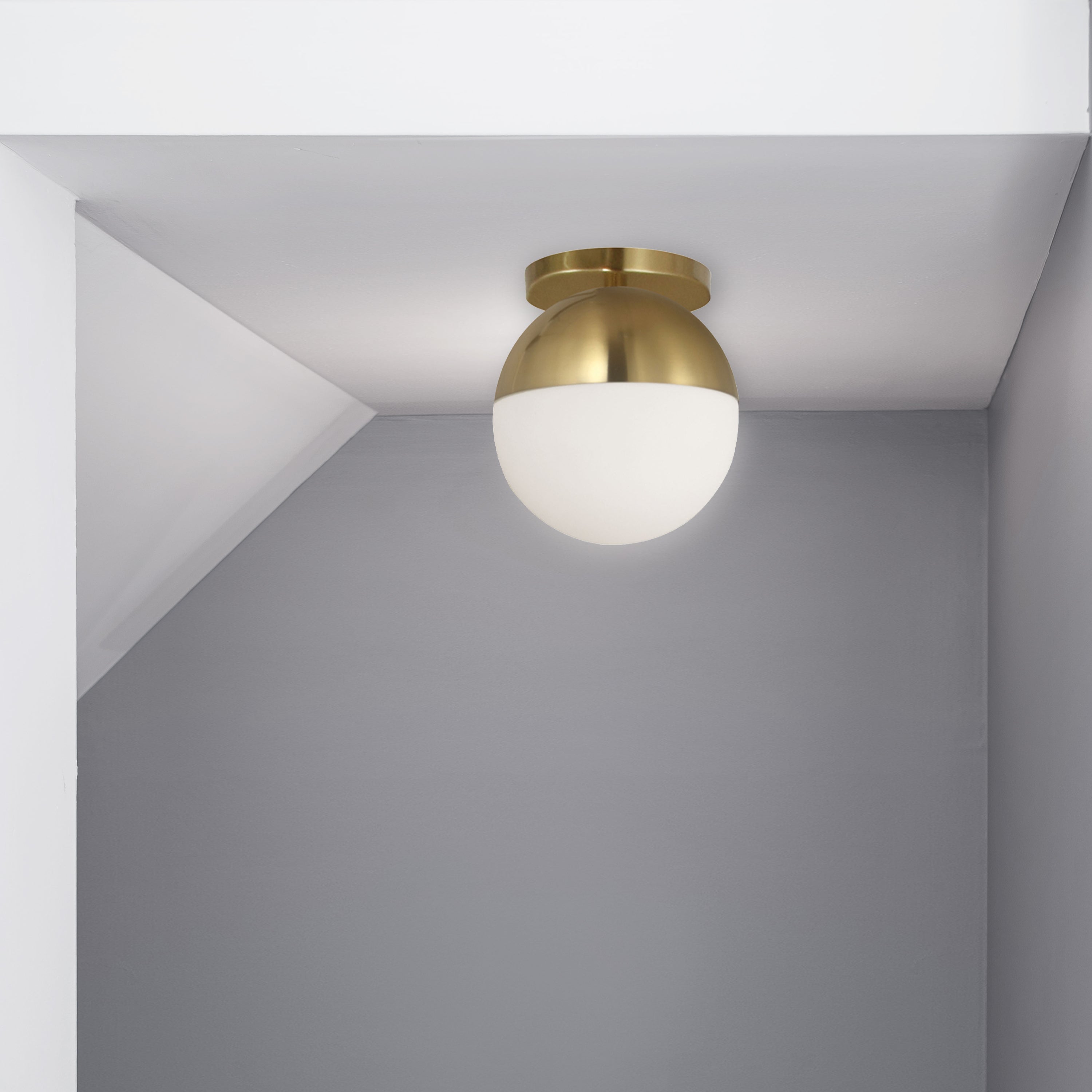 Dainolite Dayana - DAY-71FH-AGB - 1 Light Dayana Flush Mount Mount Aged Brass w/ White Glass - Aged Brass